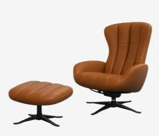 Armchairs Tilburg リクライニングチェア、回転式、オットマン付き