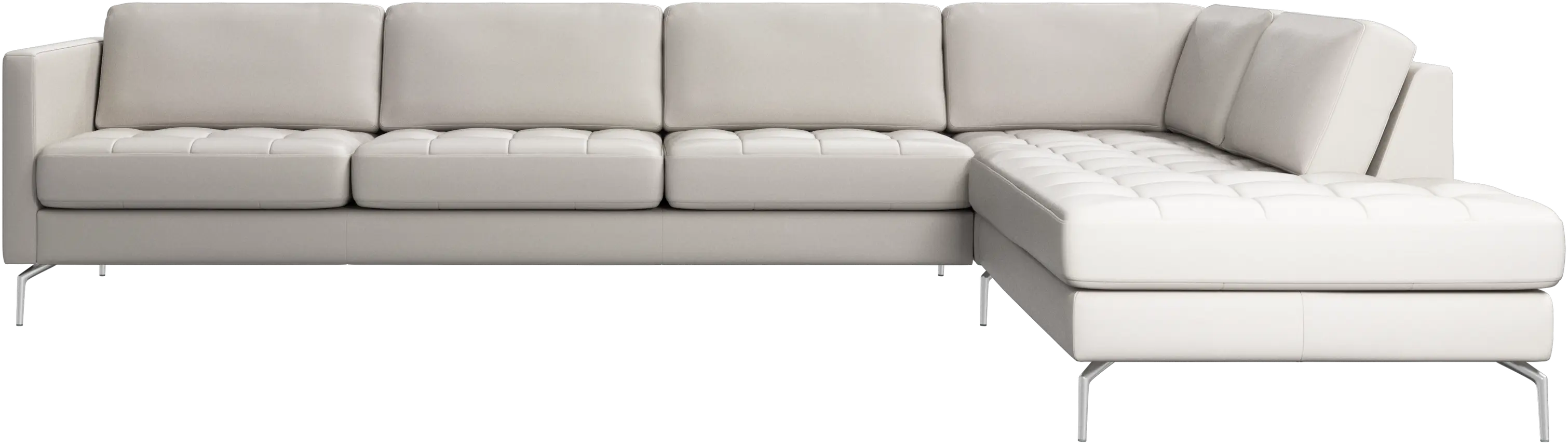 Osaka corner sofa with lounging unit, tufted seat