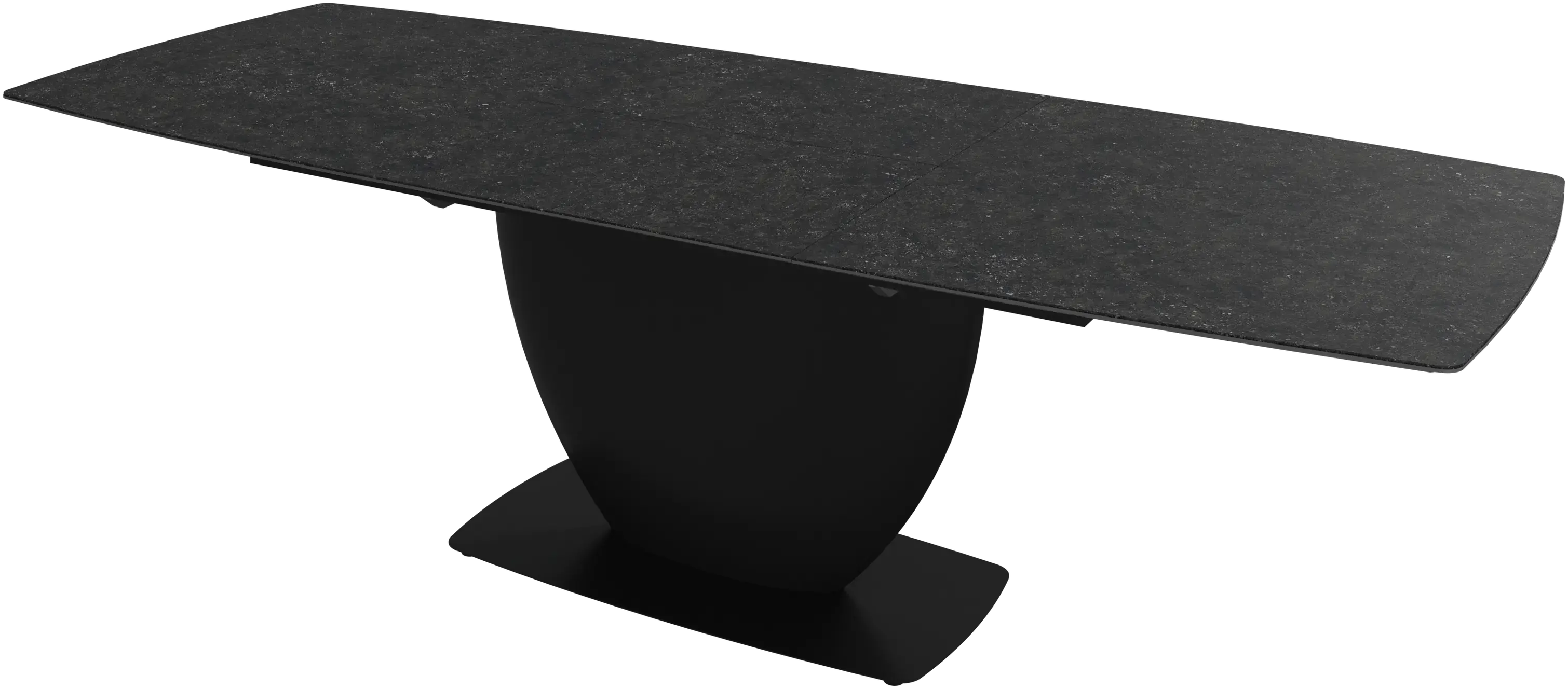 Dining tables [Fiorentina - T081] , dark grey stone ceramic/dark grey stone ceramic/matt black structure lacquered.