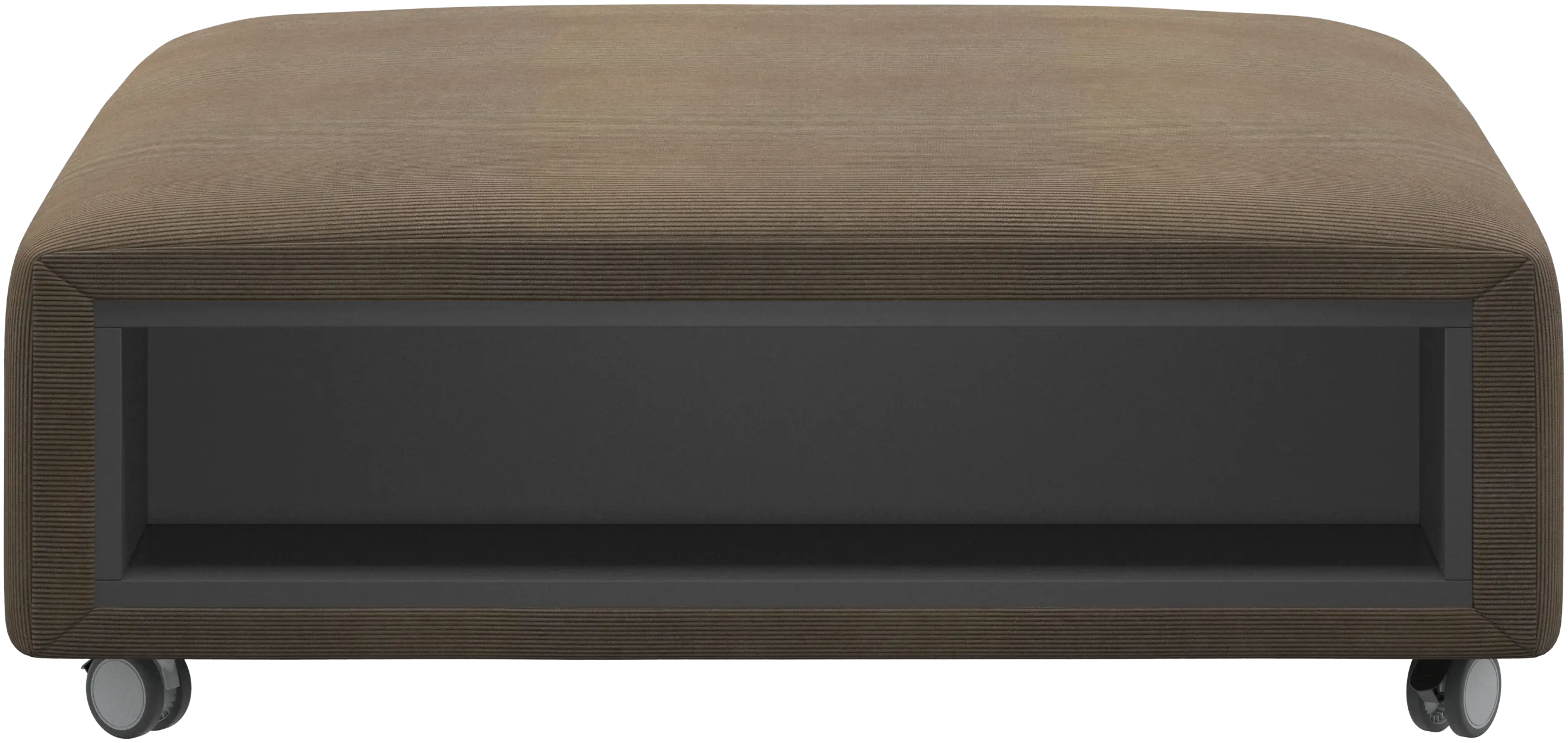 Hampton footstool on wheels with storage left and right sides