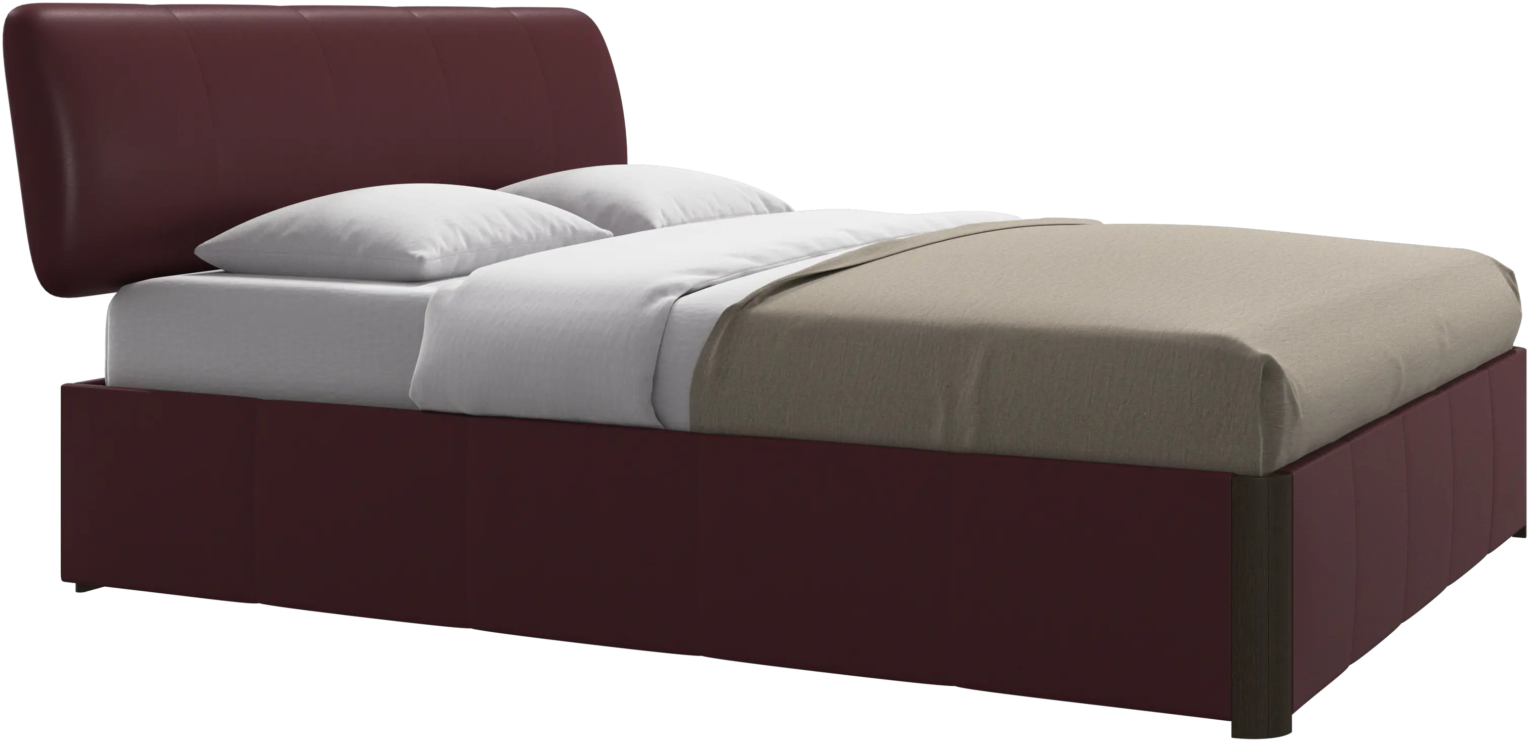 Element bed, bed-mounted headboard, with slats and storage solution, excl. mattress