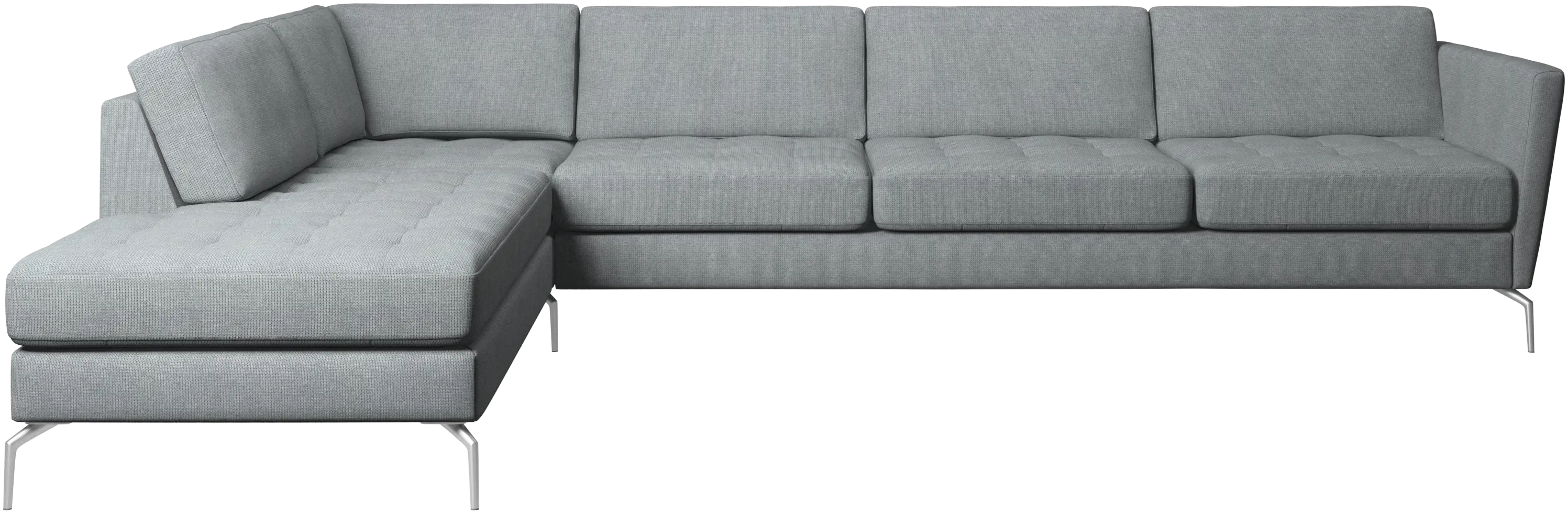 Osaka corner sofa with lounging unit, tufted seat