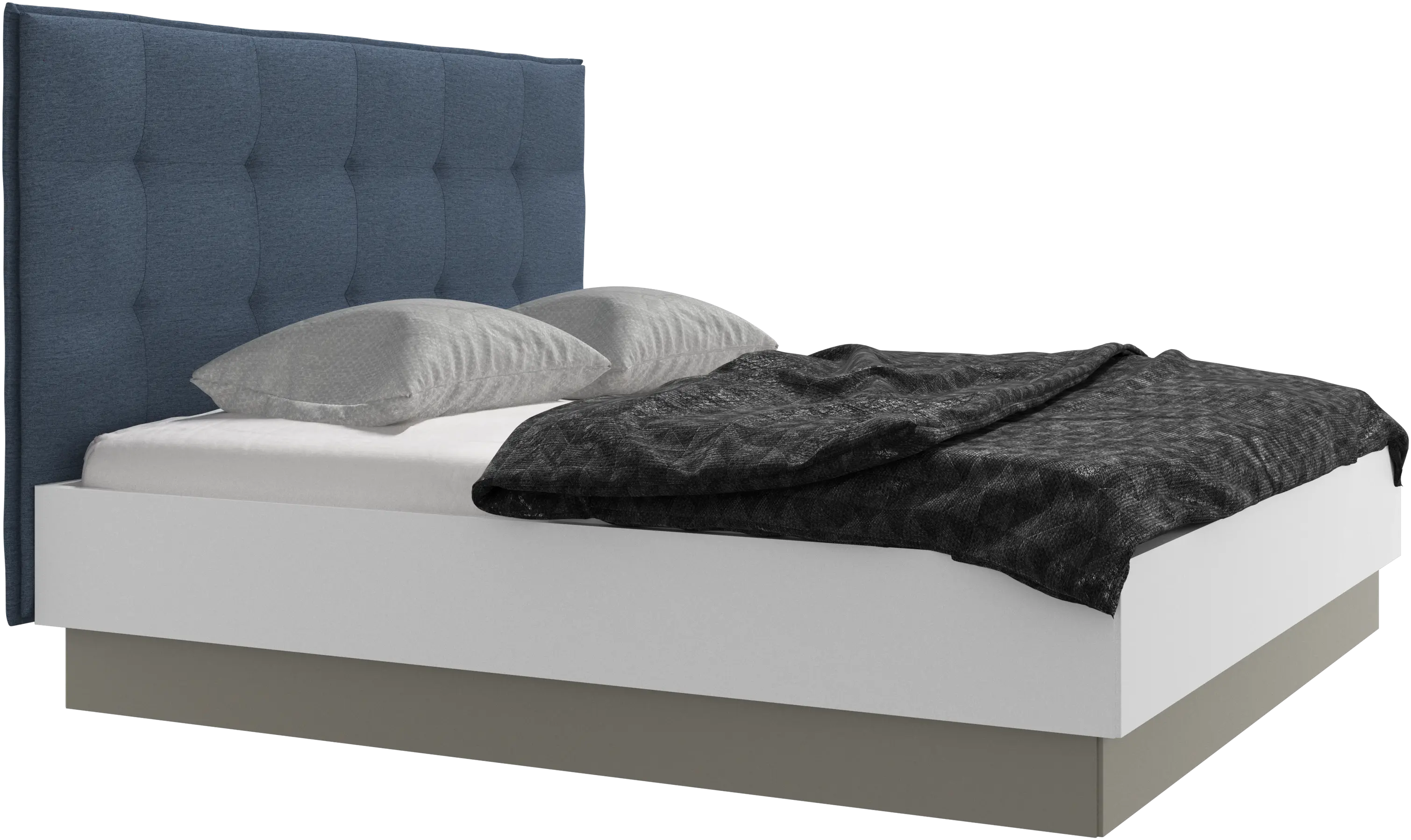 Lit Lugano avec rangement intégré, sommier inclus, hors matelas