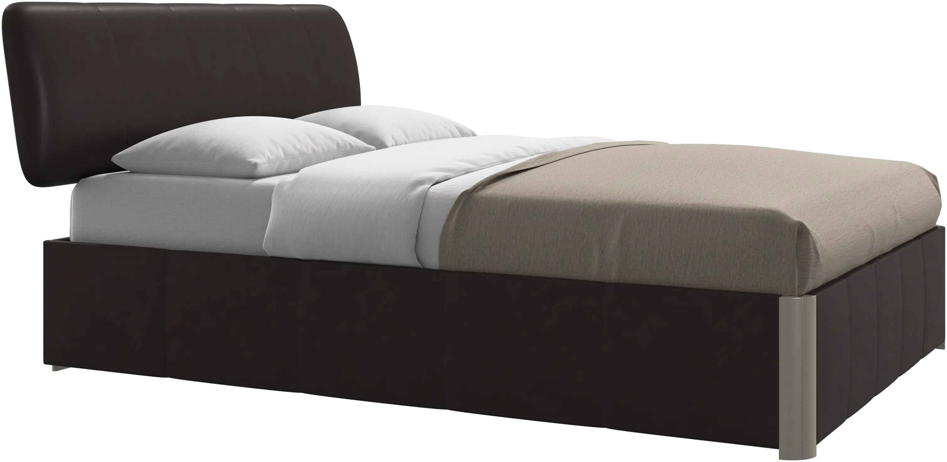 Element bed, bed-mounted headboard, with slats and storage solution, excl. mattress