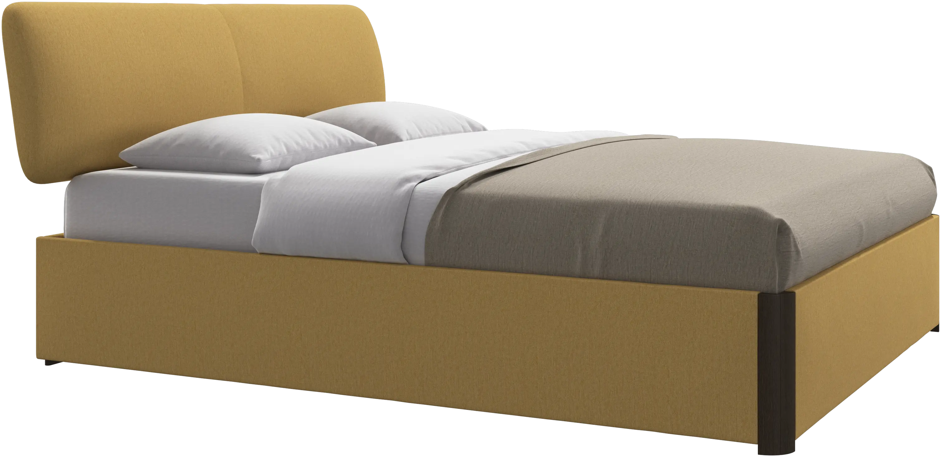 Element bed, bed-mounted headboard, with slats and storage solution, excl. mattress
