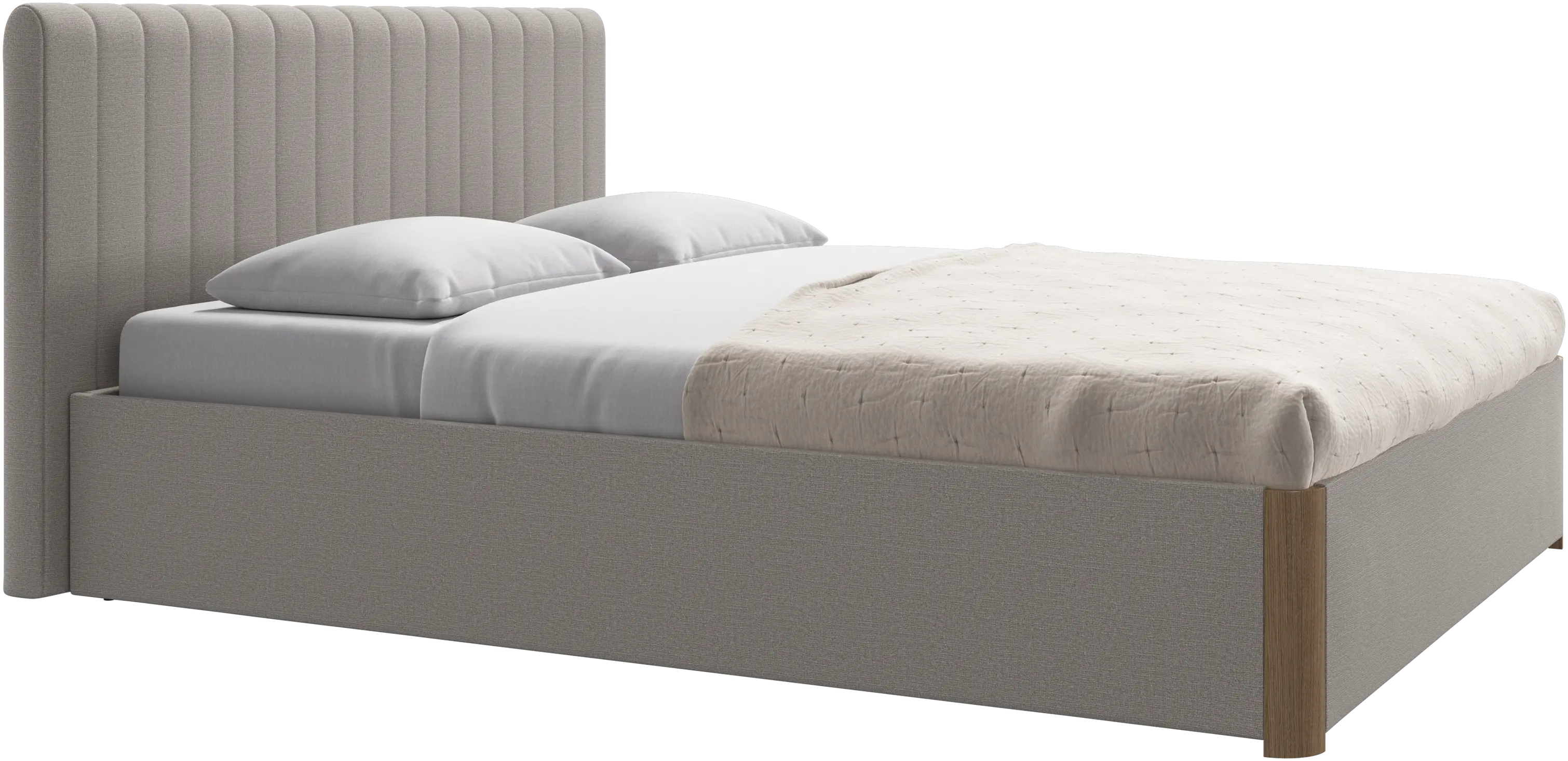 Element bed, bed-mounted headboard, with slats and storage solution, excl. mattress