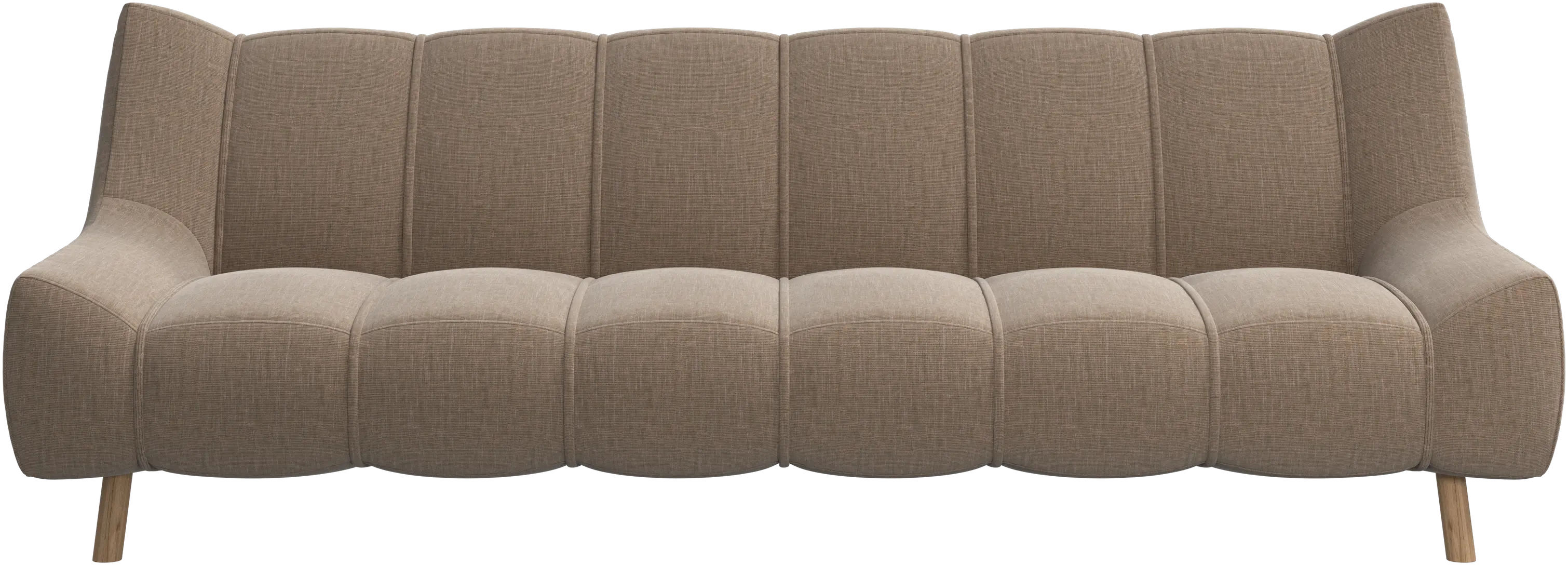 Canapé 3 places Nawabari, jambe en bois