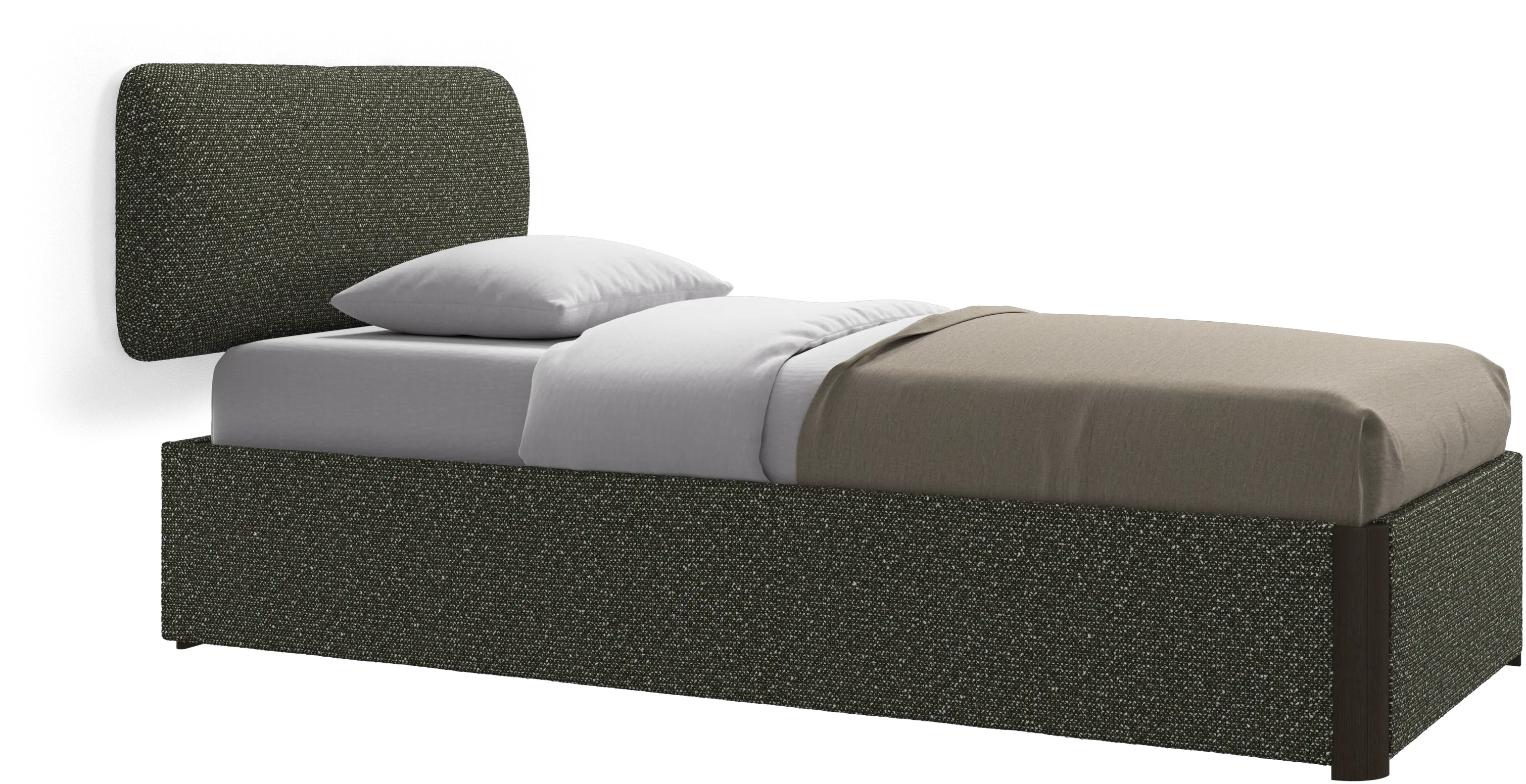Element bed, wall-mounted headboard, with slats and storage solution, excl. mattress
