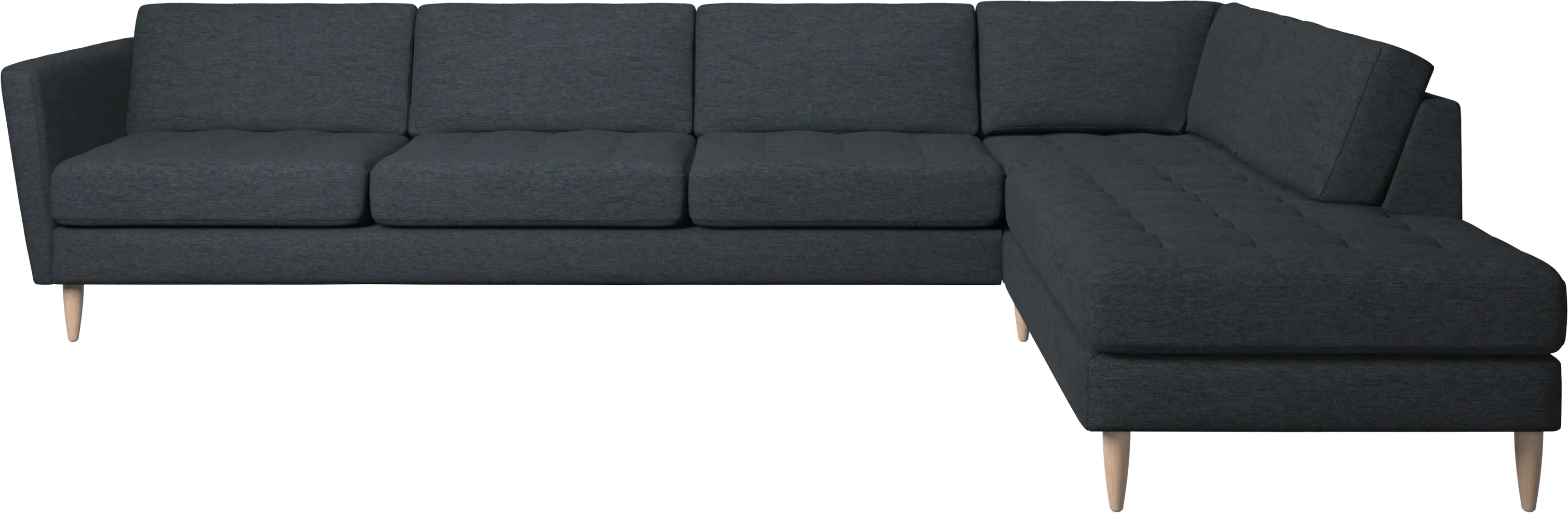 Osaka corner sofa with lounging unit, tufted seat