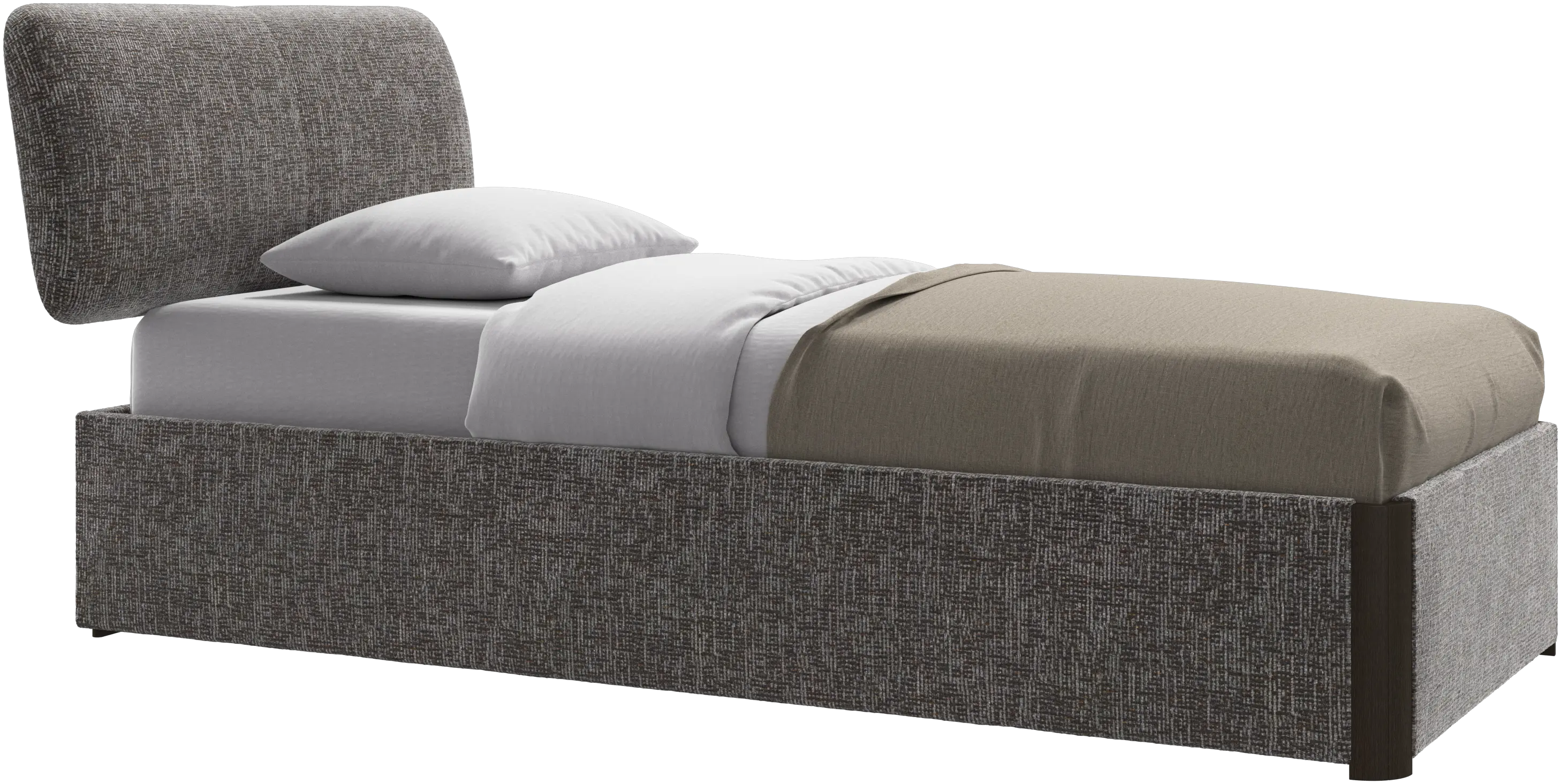 Element bed, bed-mounted headboard, with slats and storage solution, excl. mattress