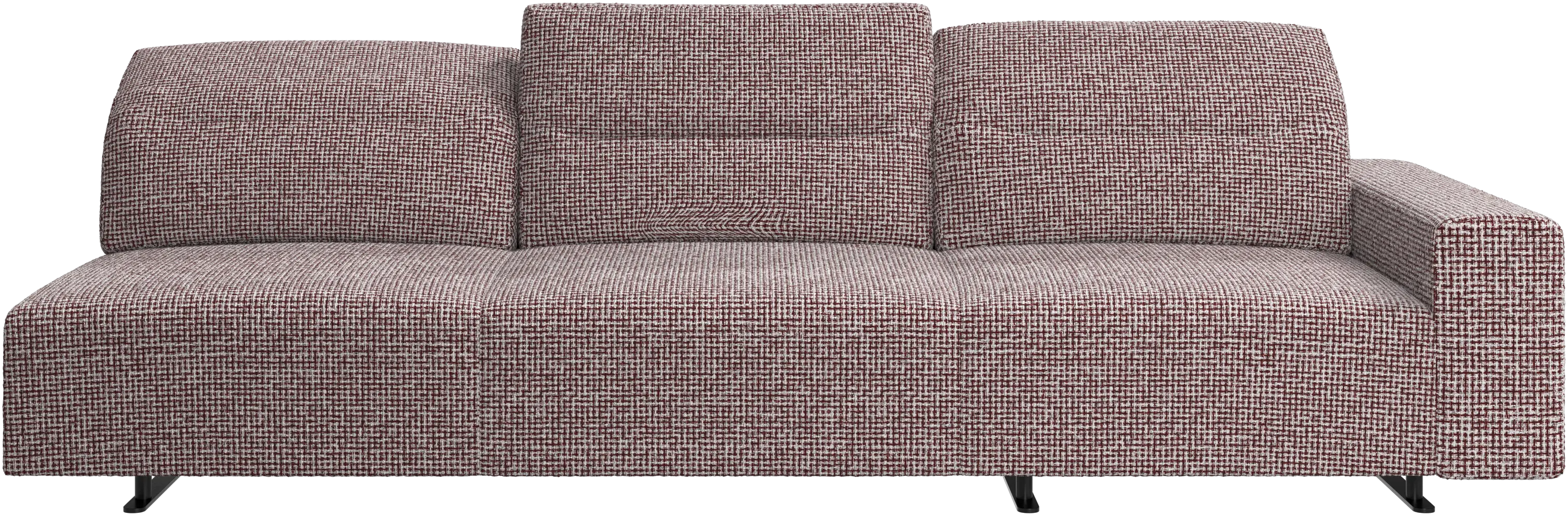 Hampton sofa with adjustable back and storage on the right side