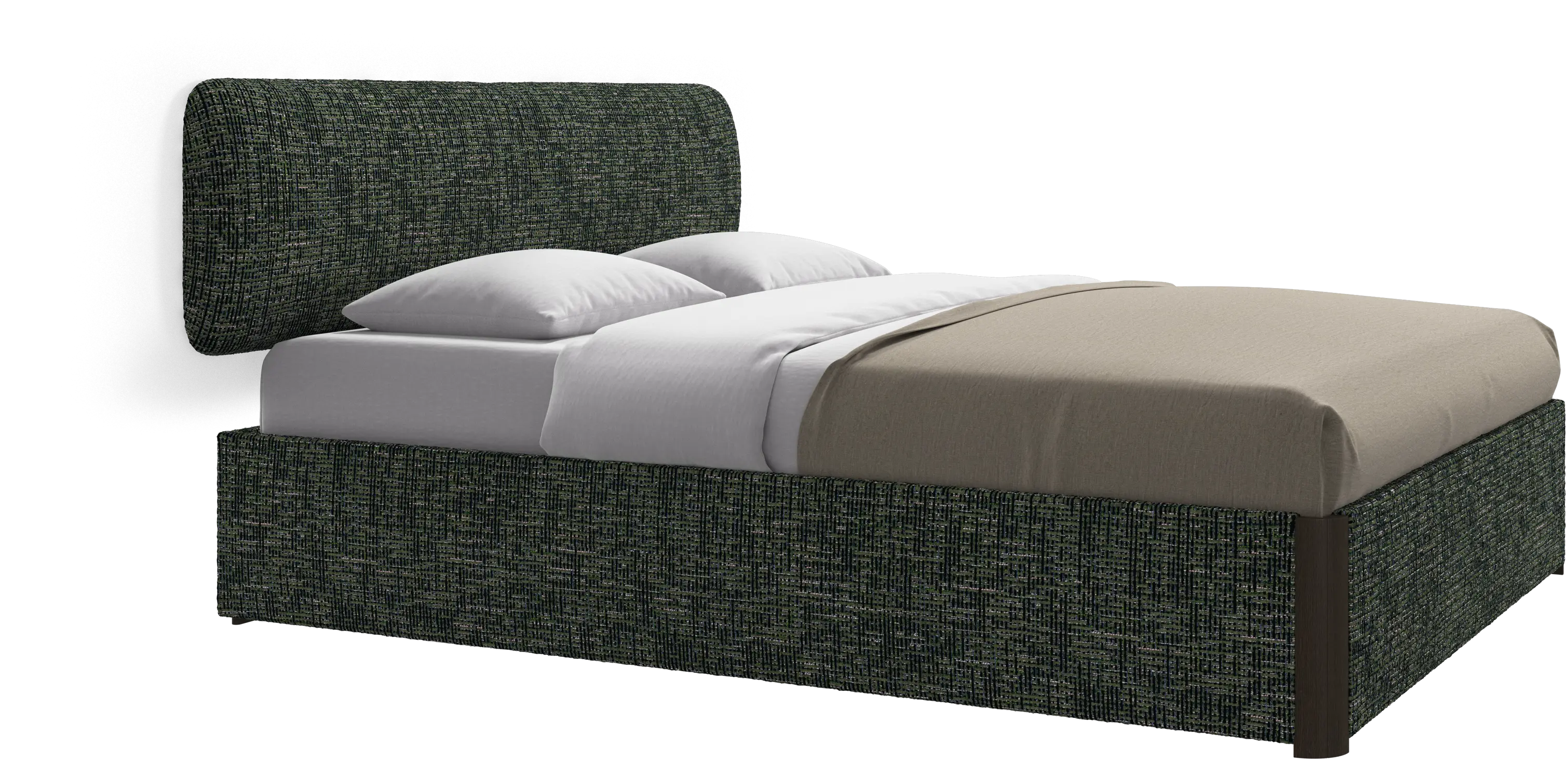 Element lit, tête de lit murale, avec lattes et solution de stockage, excl. matelas