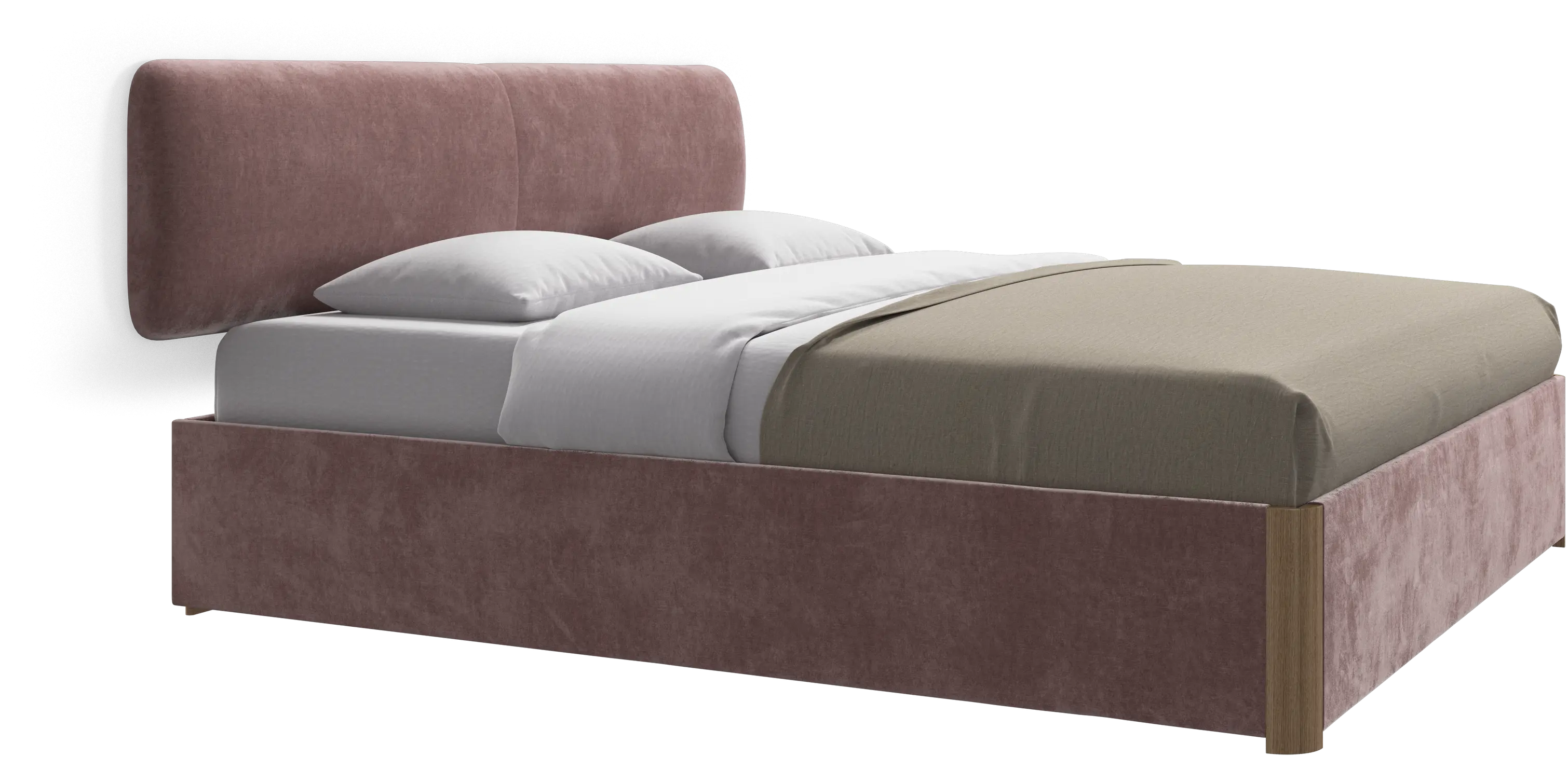 Element bed, wandgemonteerd hoofdbord, met latten en opbergoplossing, excl. matras