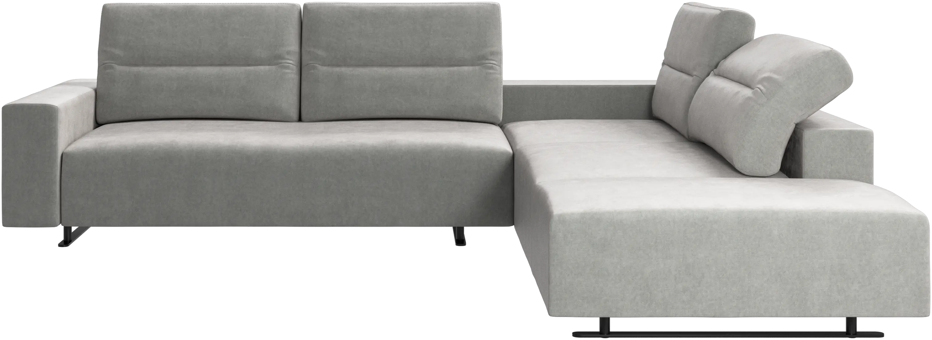Hampton corner sofa with adjustable back and storage on left side