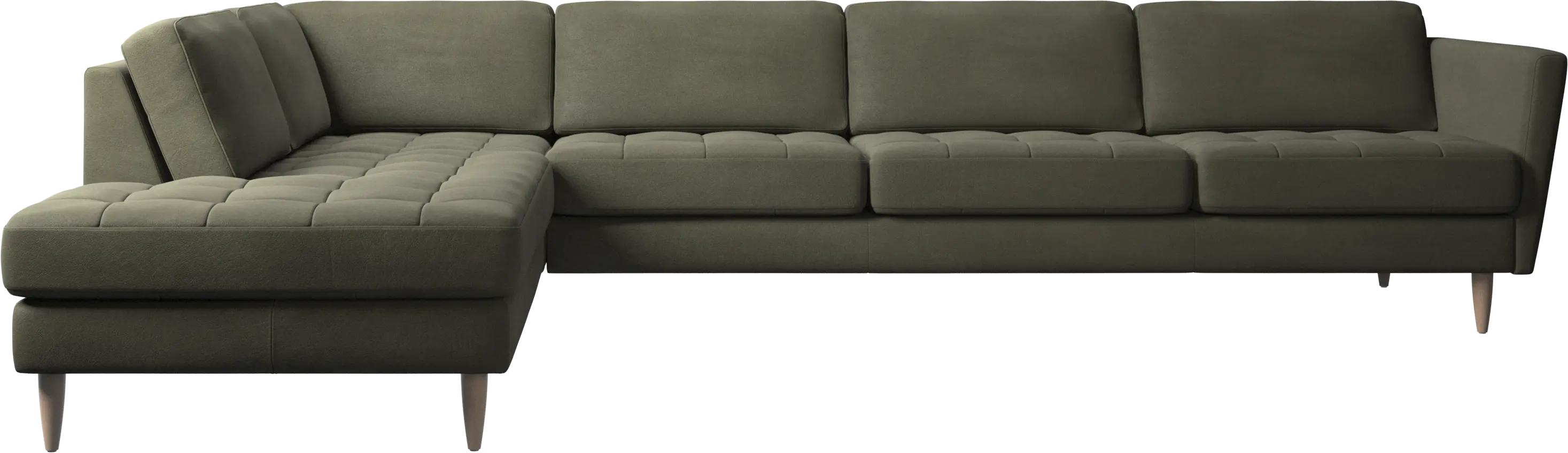 Osaka corner sofa with lounging unit, tufted seat
