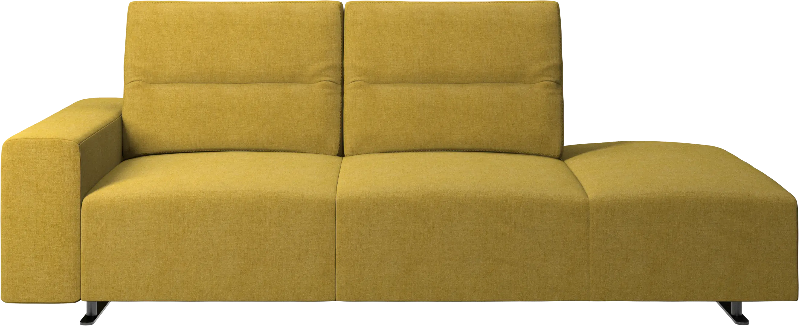 Hampton sofa with adjustable back and lounging unit right side, armrest left