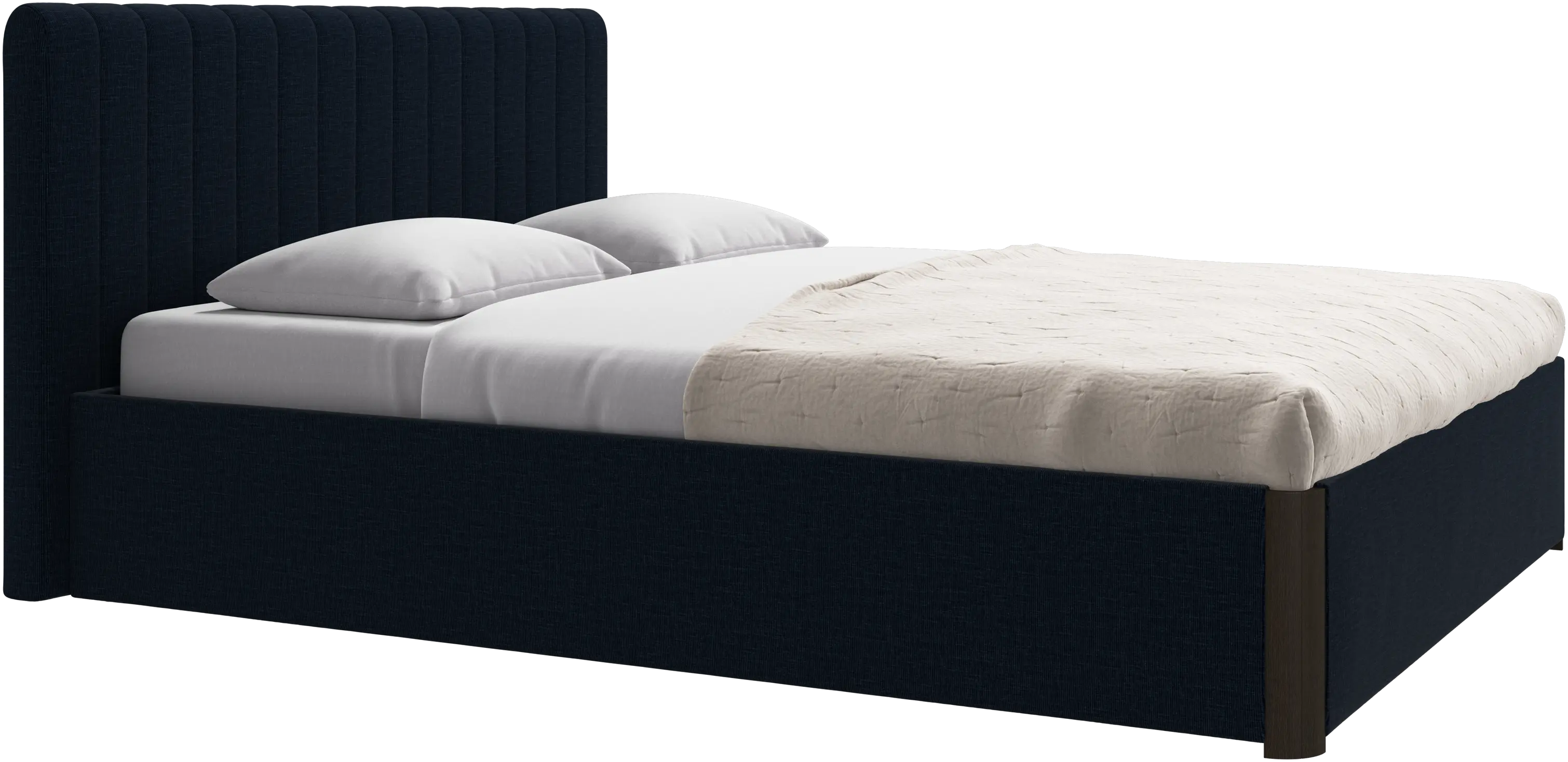Element bed, bed-mounted headboard, with slats and storage solution, excl. mattress