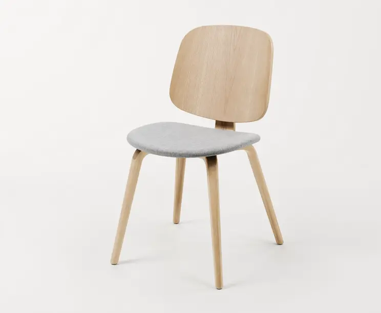 Dining chairs [Aarhus - 0100] Aarhus chair, light grey Lux Felt fabric.