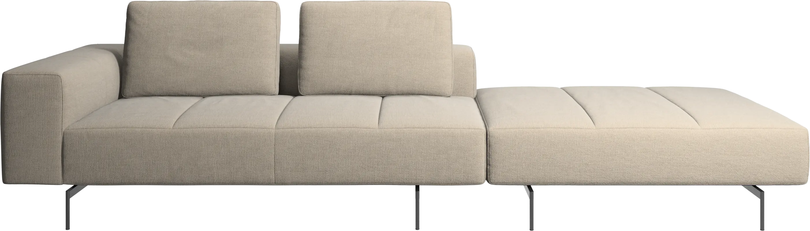 Amsterdam sofa with pouf on right side