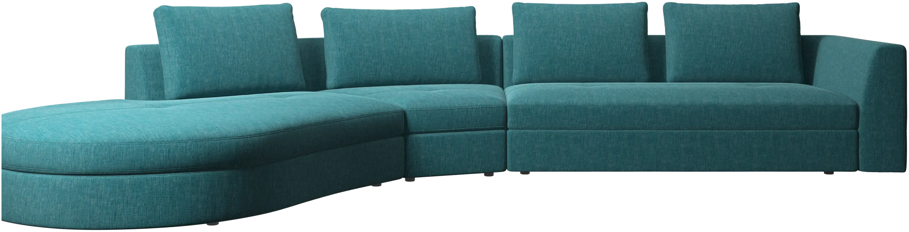 Bergamo sofa with round lounging unit, left