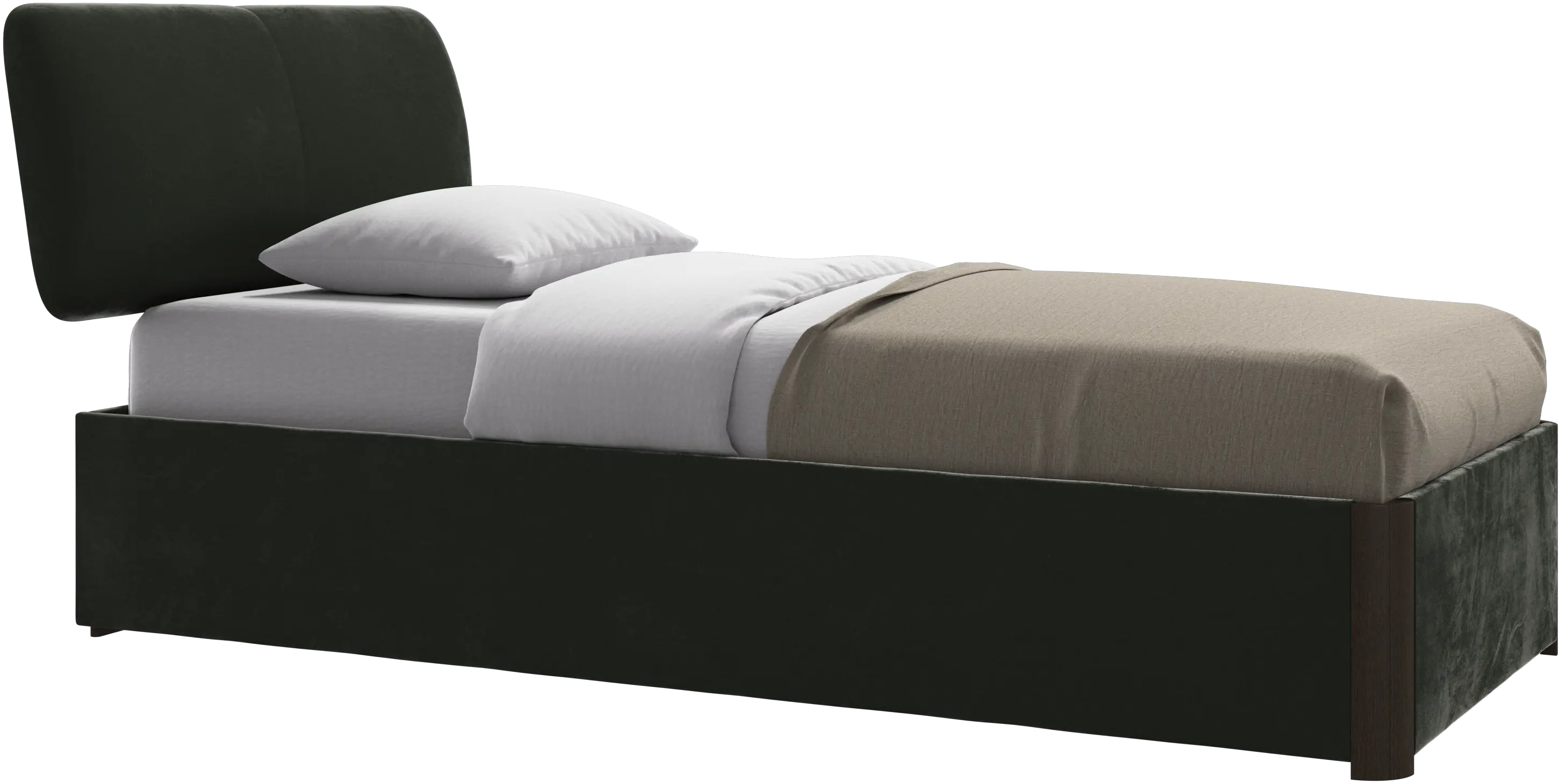 Element cama, cabecero montado en la cama, con láminas y solución de almacenamiento, excl. colchón