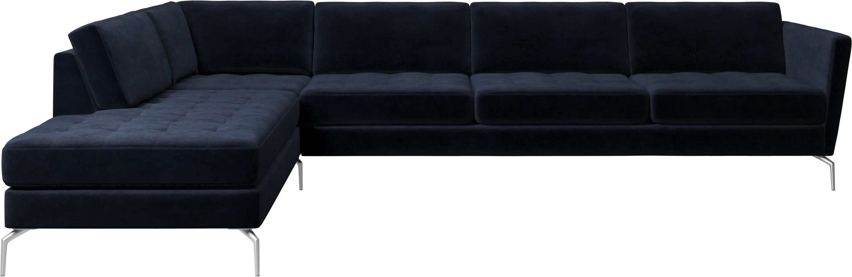 Osaka corner sofa with lounging unit, tufted seat