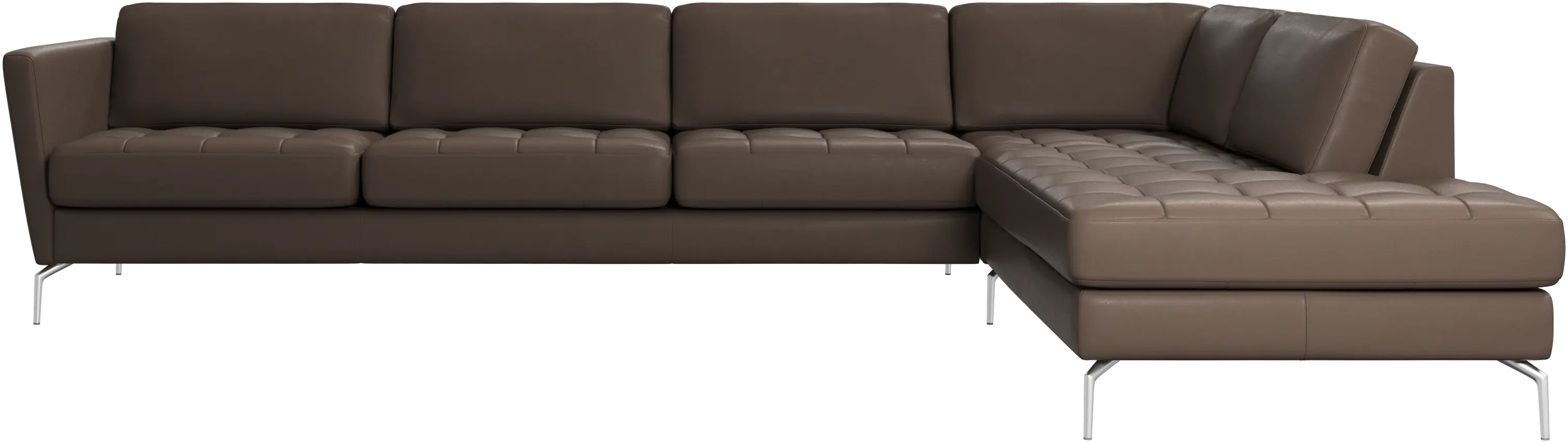 Osaka corner sofa with lounging unit, tufted seat