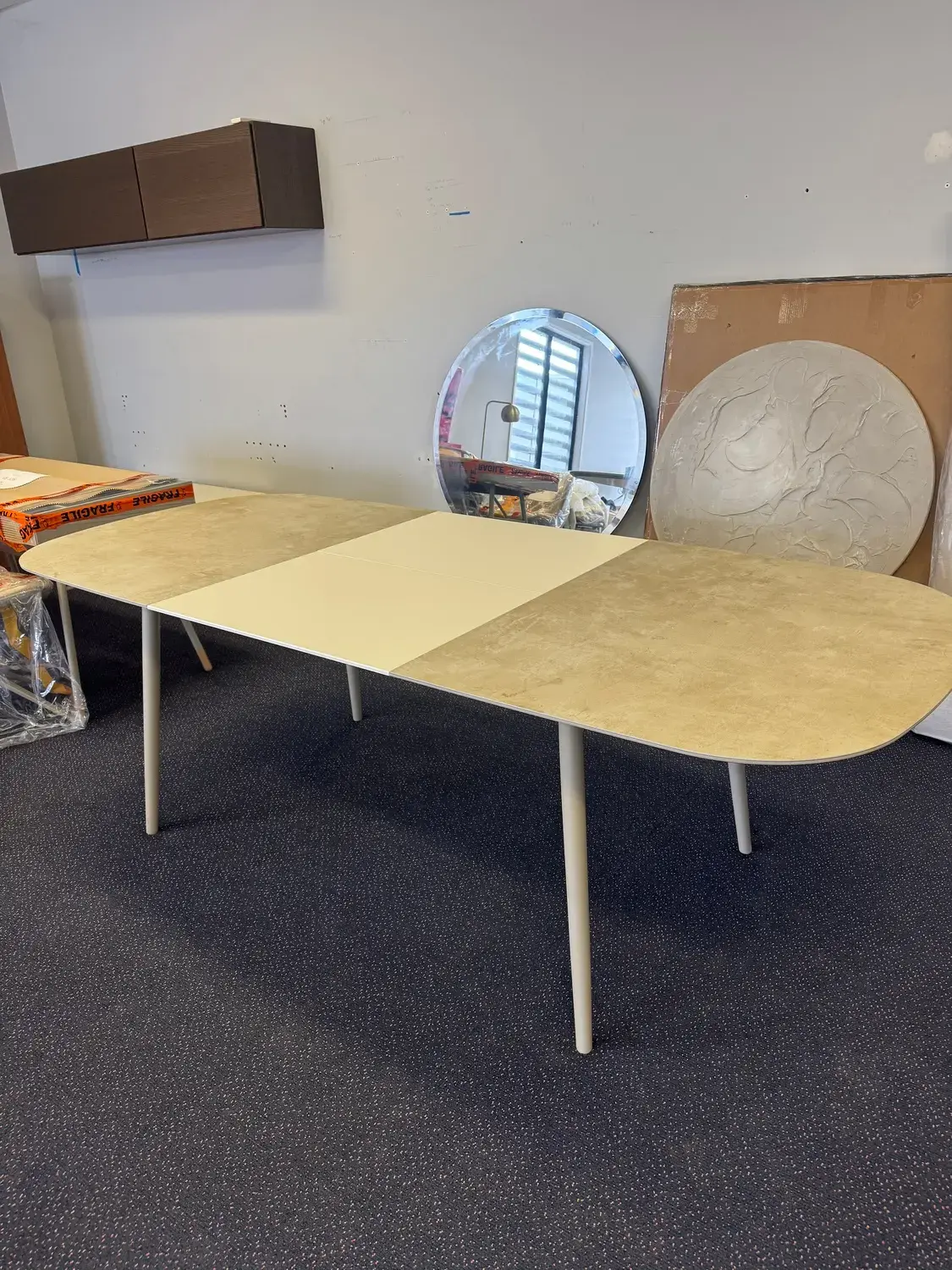 Dining tables Kingston extendable dining table, ash ceramic/ matt white lacquered