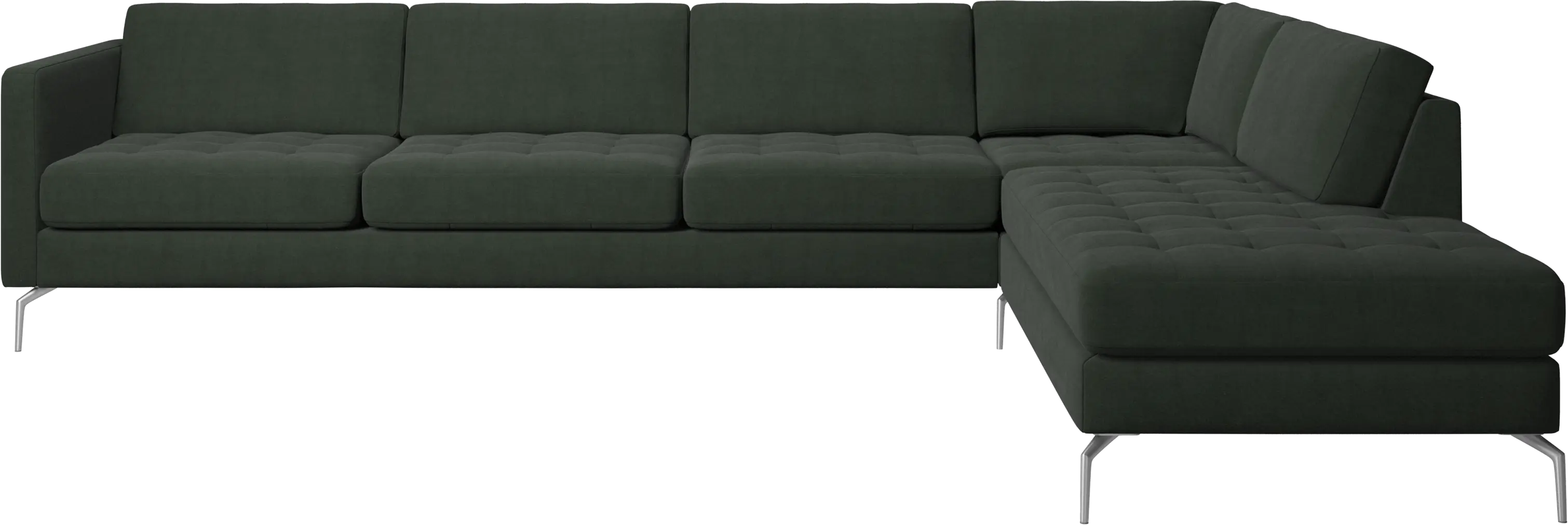 Osaka corner sofa with lounging unit, tufted seat