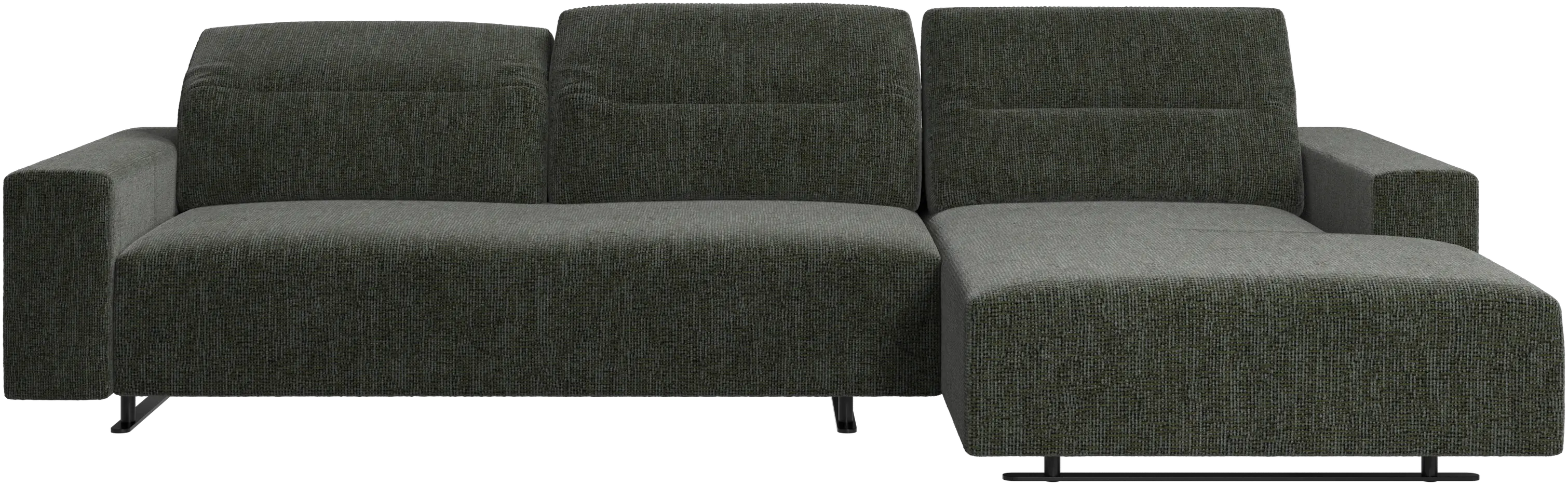 Hampton sofa with adjustable back, resting unit and storage both sides