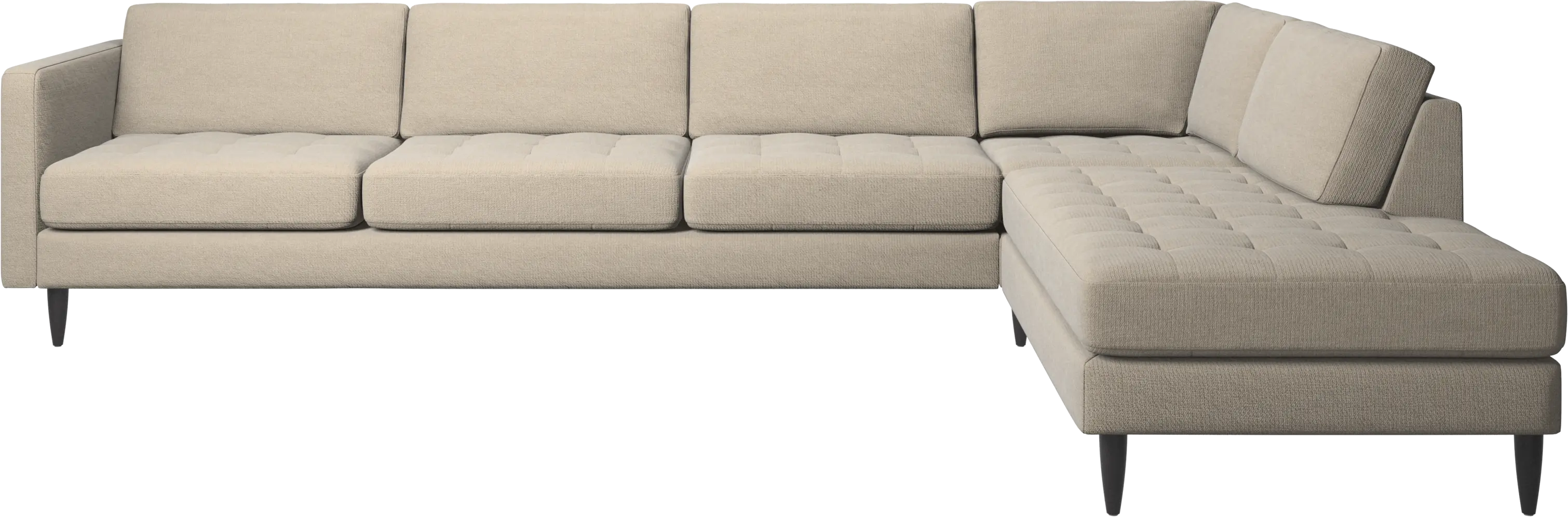 Osaka corner sofa with lounging unit, tufted seat