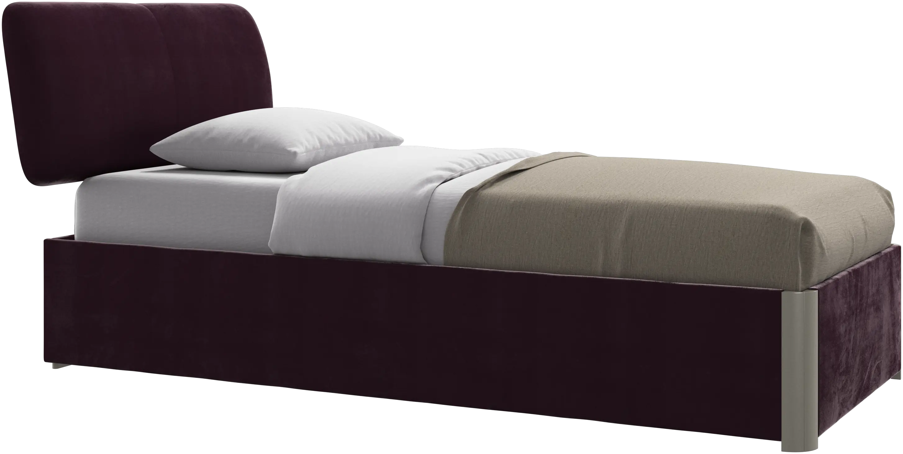 Element bed, bed-mounted headboard, with slats and storage solution, excl. mattress