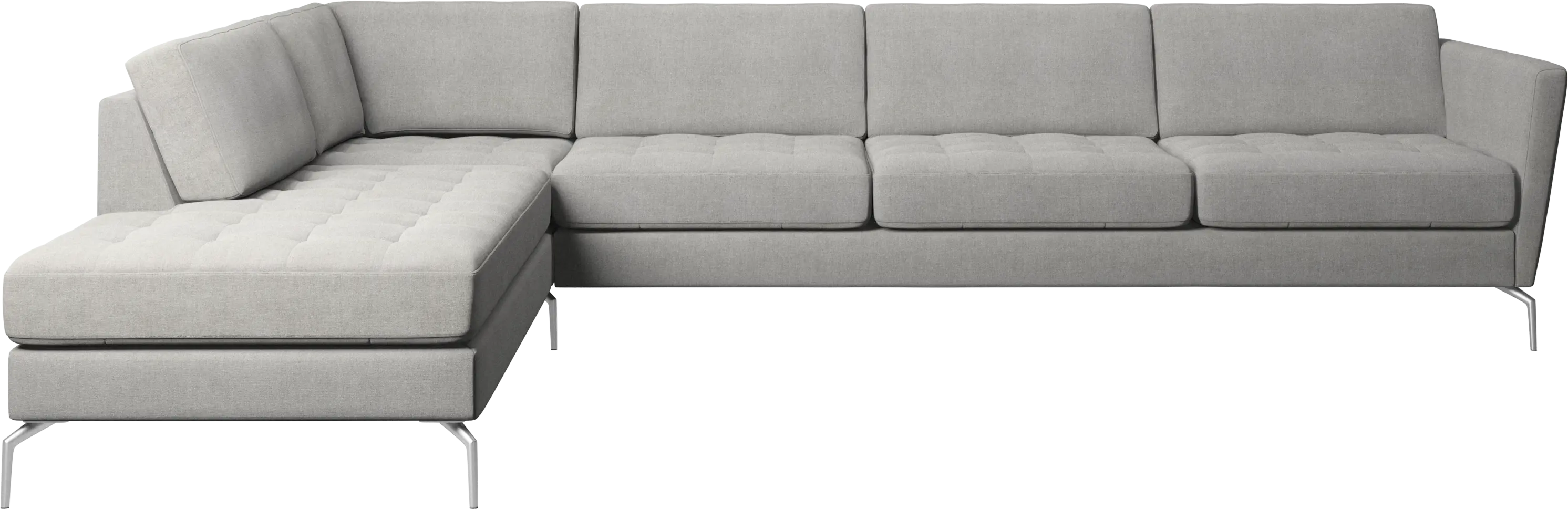 Osaka corner sofa with lounging unit, tufted seat