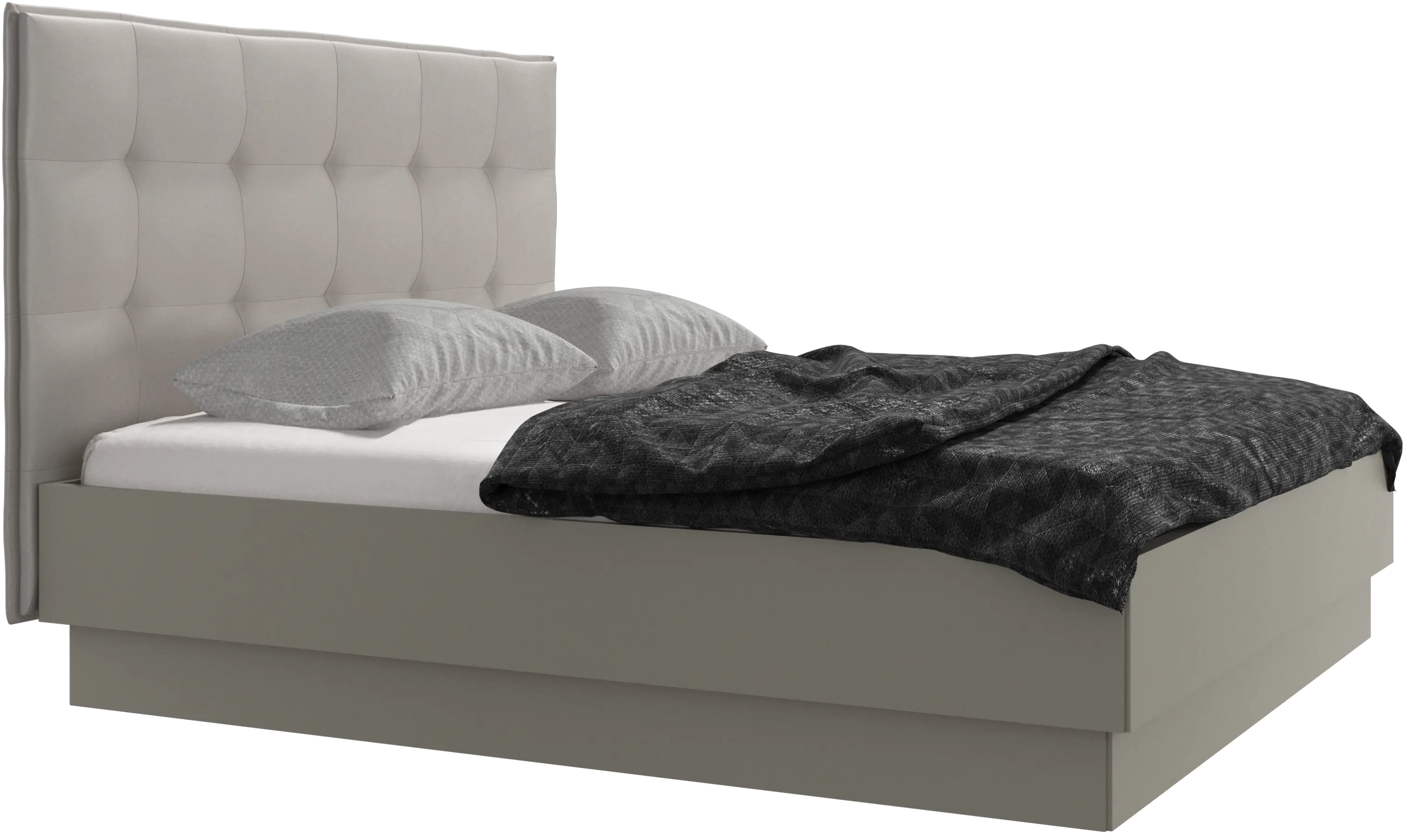 Lit Lugano avec rangement intégré, sommier inclus, hors matelas