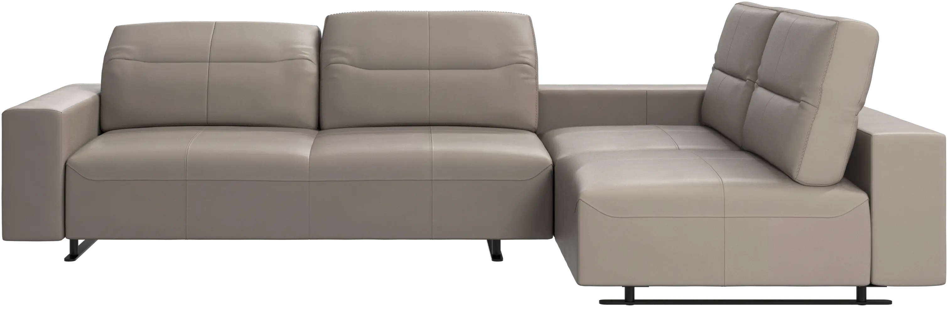 Hampton corner sofa with adjustable back and storage on left side