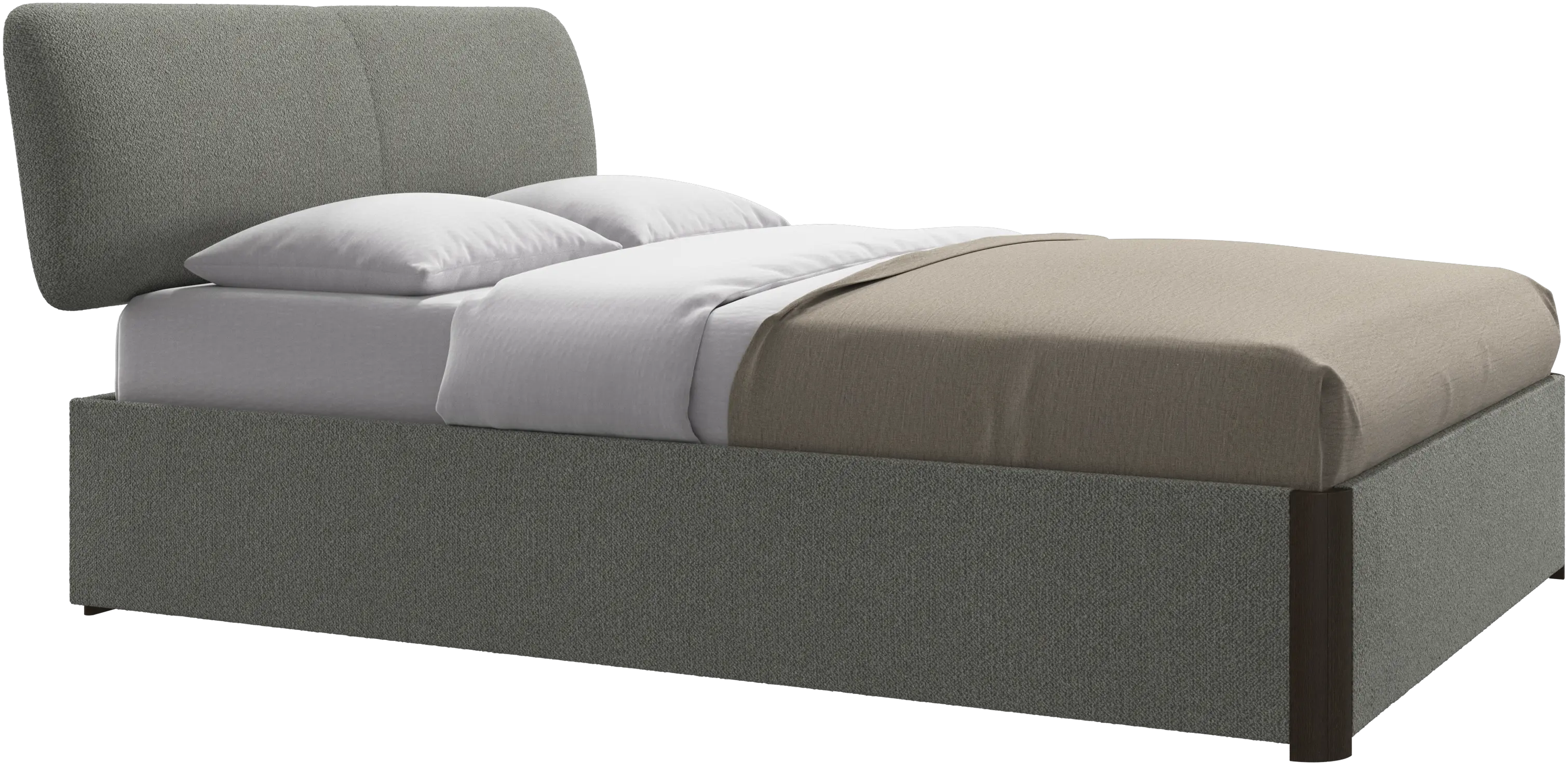 Element bed, bed-mounted headboard, with slats and storage solution, excl. mattress