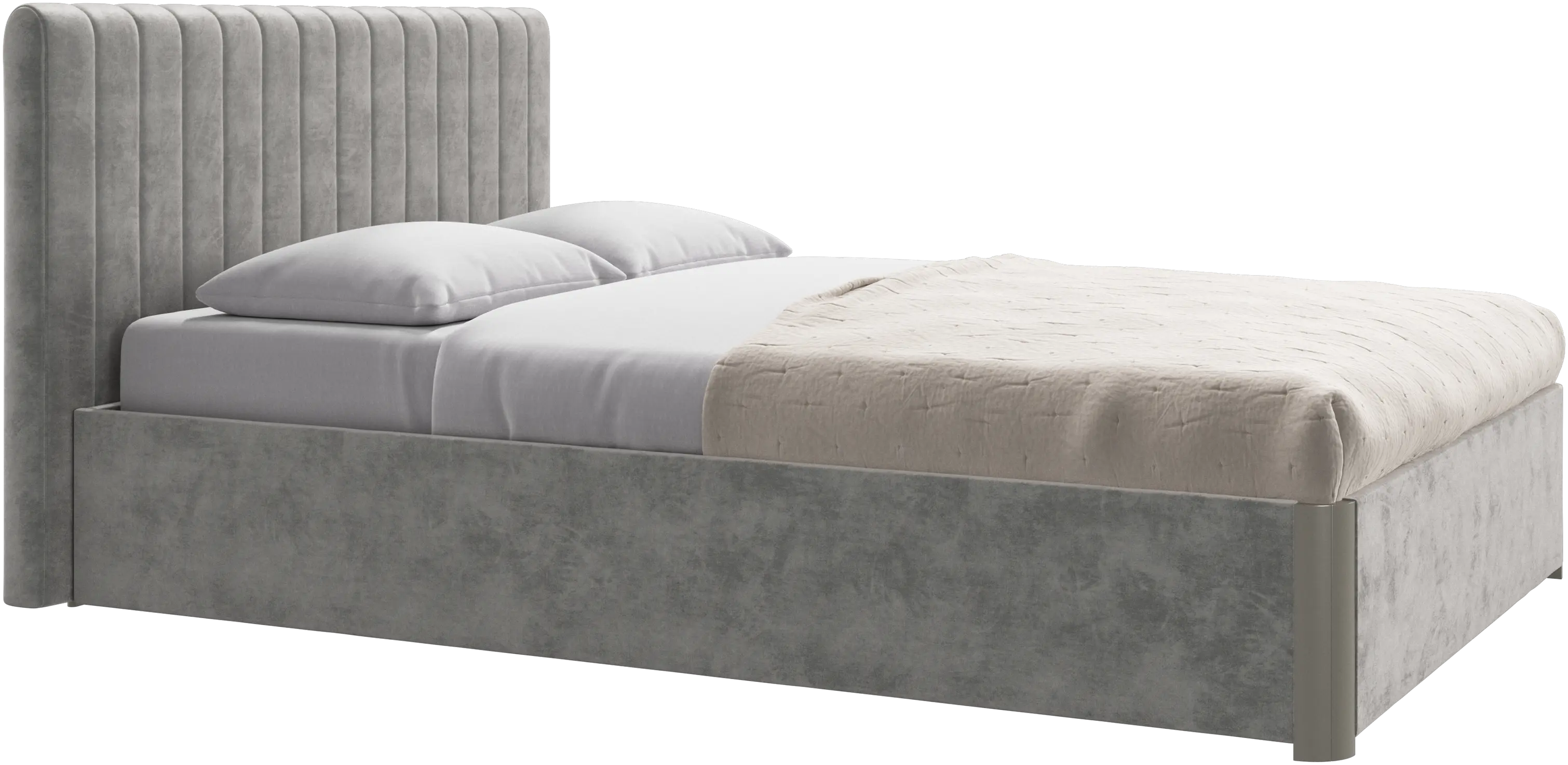 Element bed, bed-mounted headboard, with slats and storage solution, excl. mattress