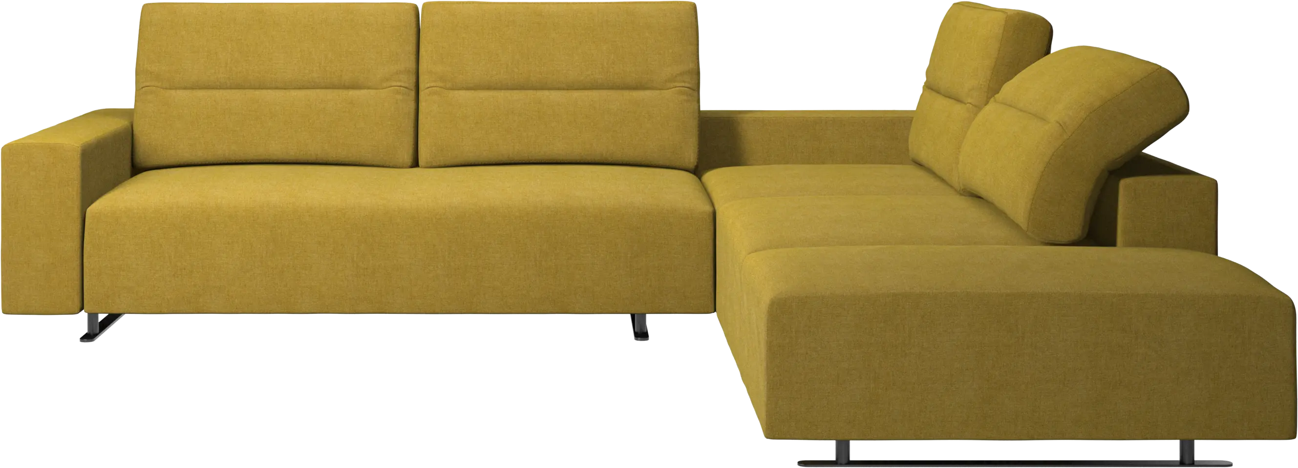 Hampton corner sofa with adjustable back and storage on left side