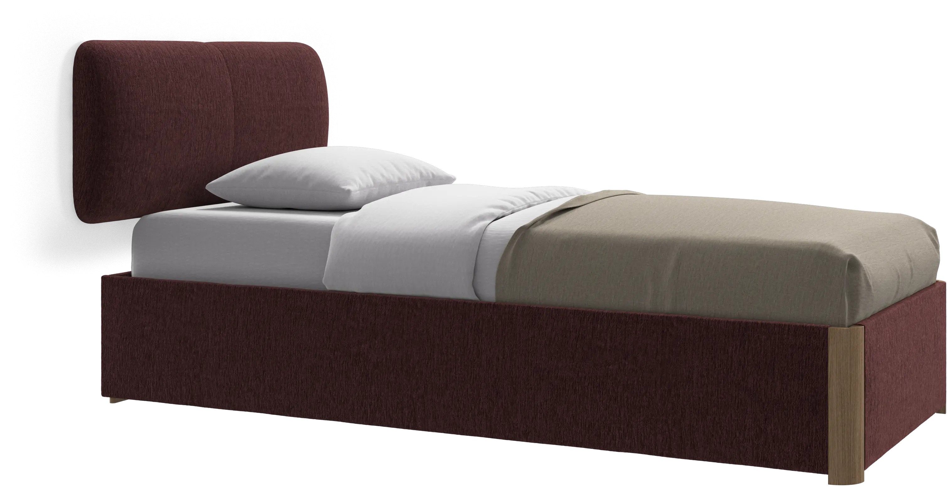 Element bed, wall-mounted headboard, with slats and storage solution, excl. mattress