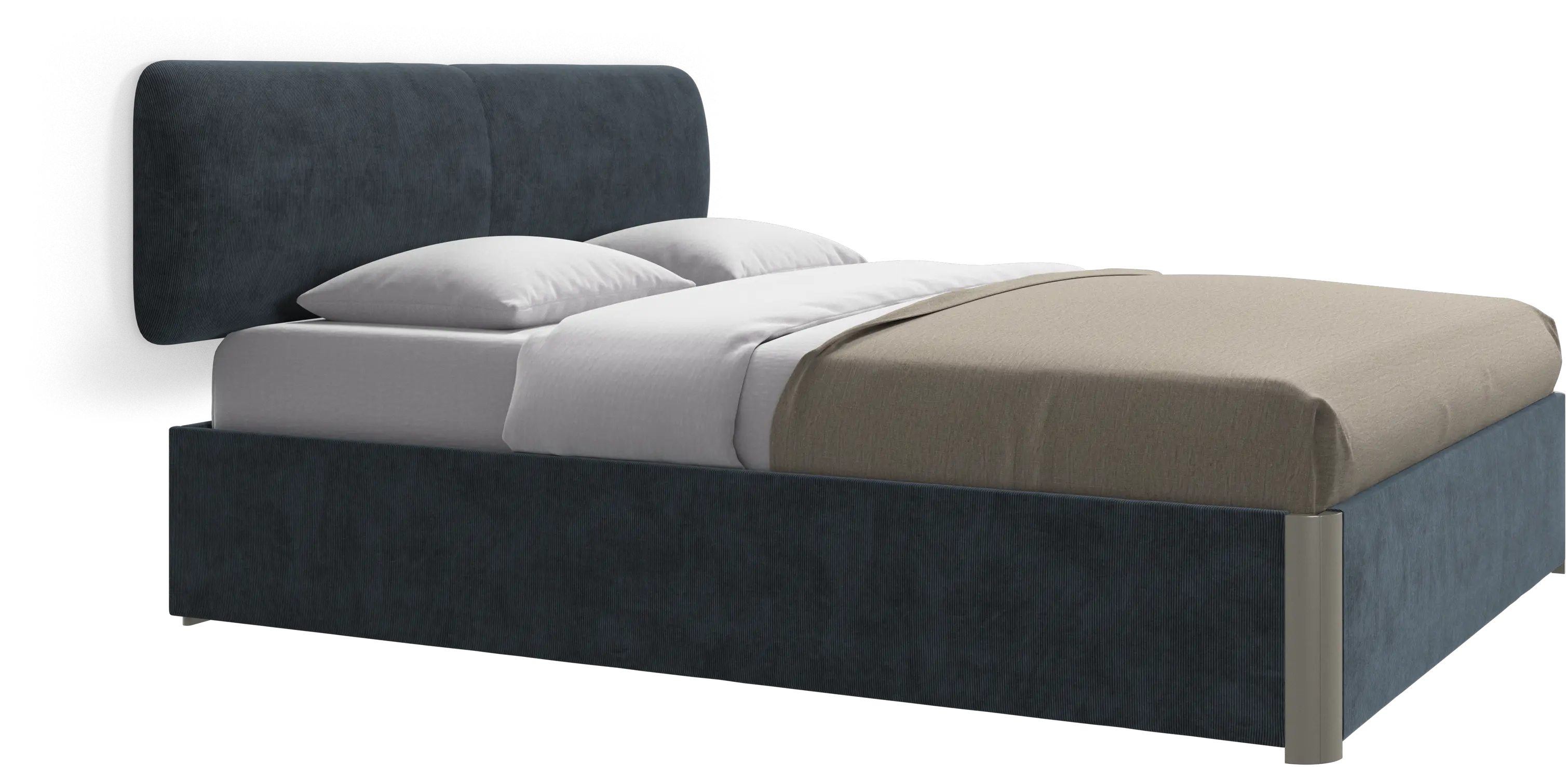 Element bed, wall-mounted headboard, with slats and storage solution, excl. mattress