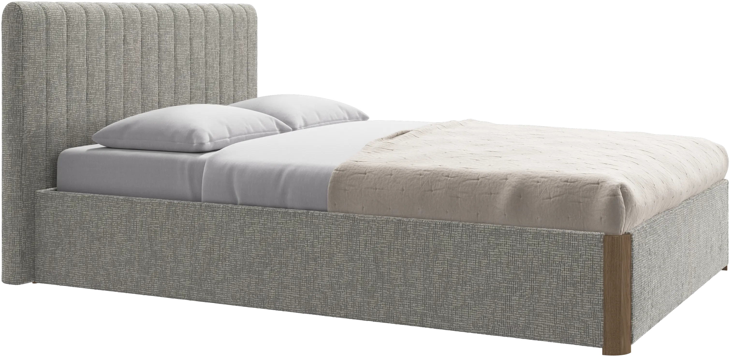 Element bed, bed-mounted headboard, with slats and storage solution, excl. mattress