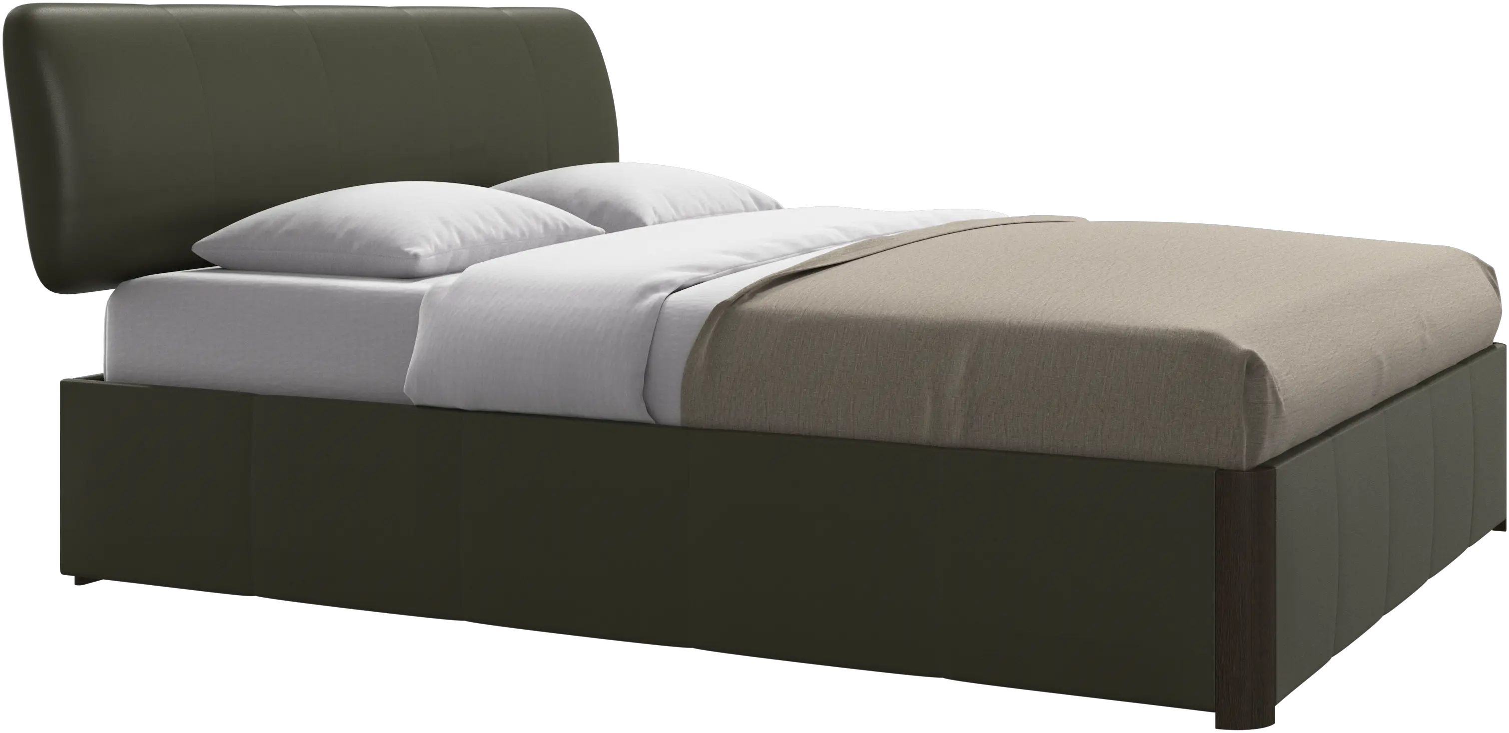 Element bed, bed-mounted headboard, with slats and storage solution, excl. mattress