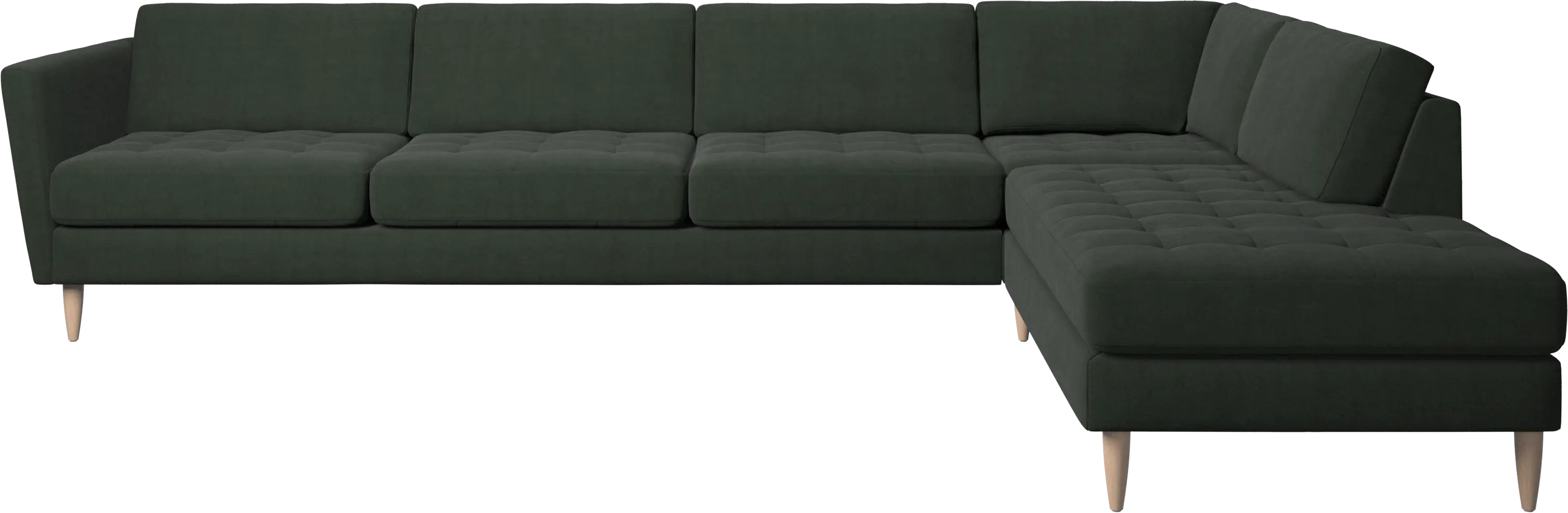 Osaka corner sofa with lounging unit, tufted seat