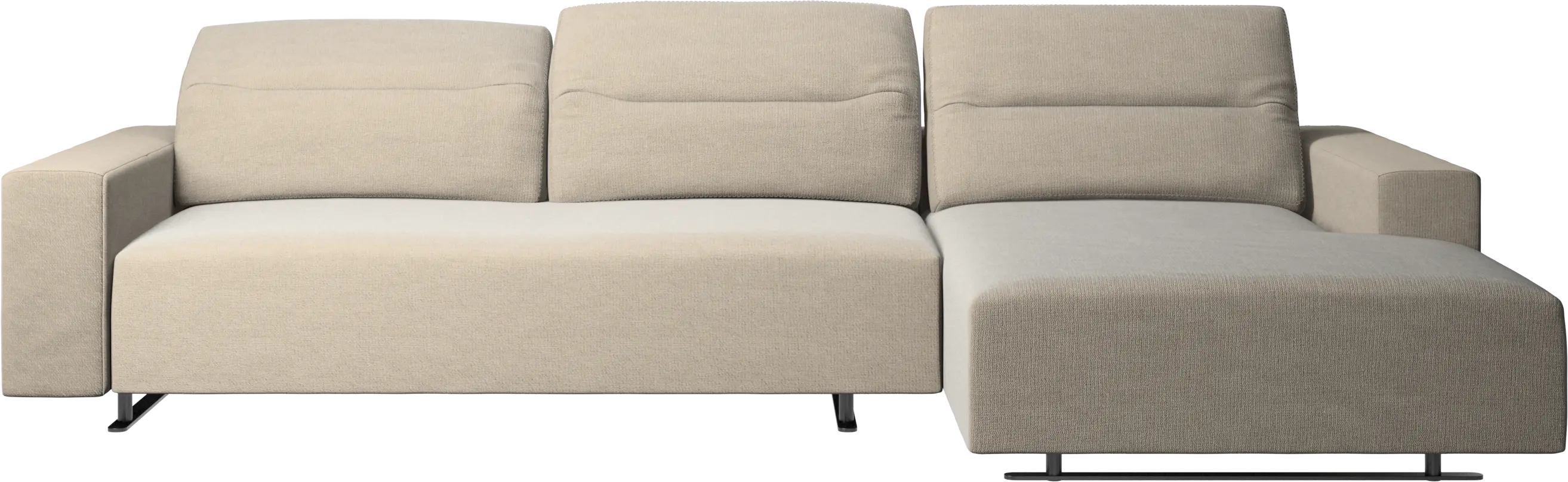 Hampton sofa with adjustable back, resting unit and storage both sides