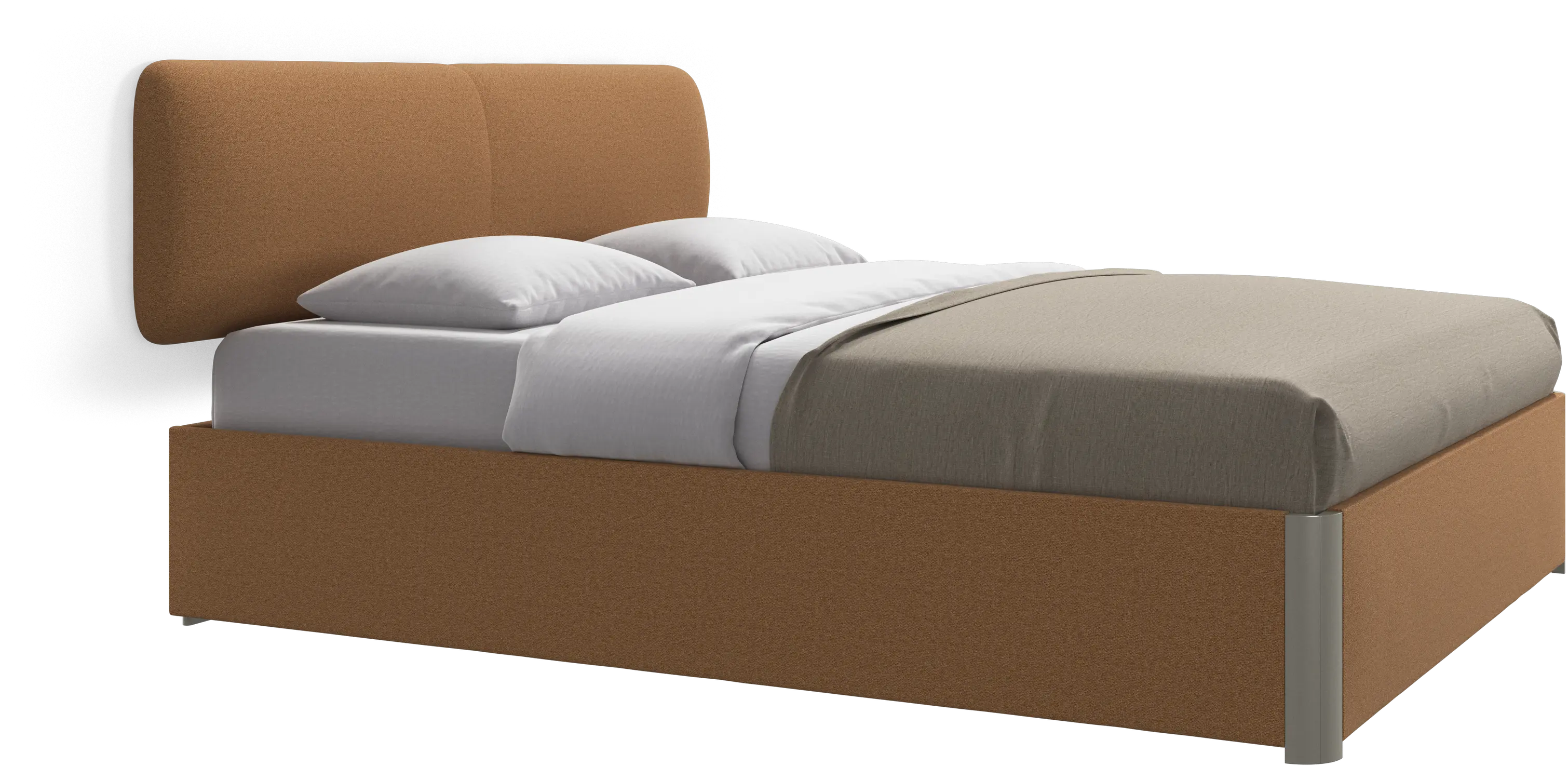 Element lit, tête de lit murale, avec lattes et solution de stockage, excl. matelas