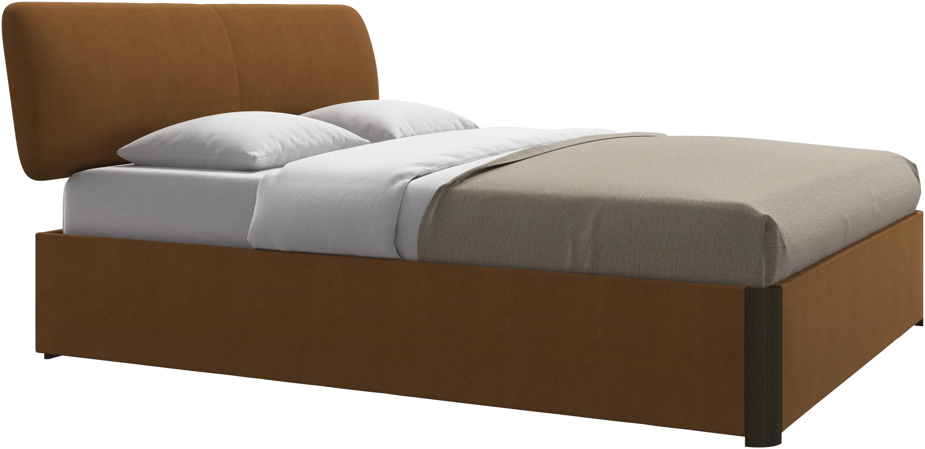 Element bed, bed-mounted headboard, with slats and storage solution, excl. mattress