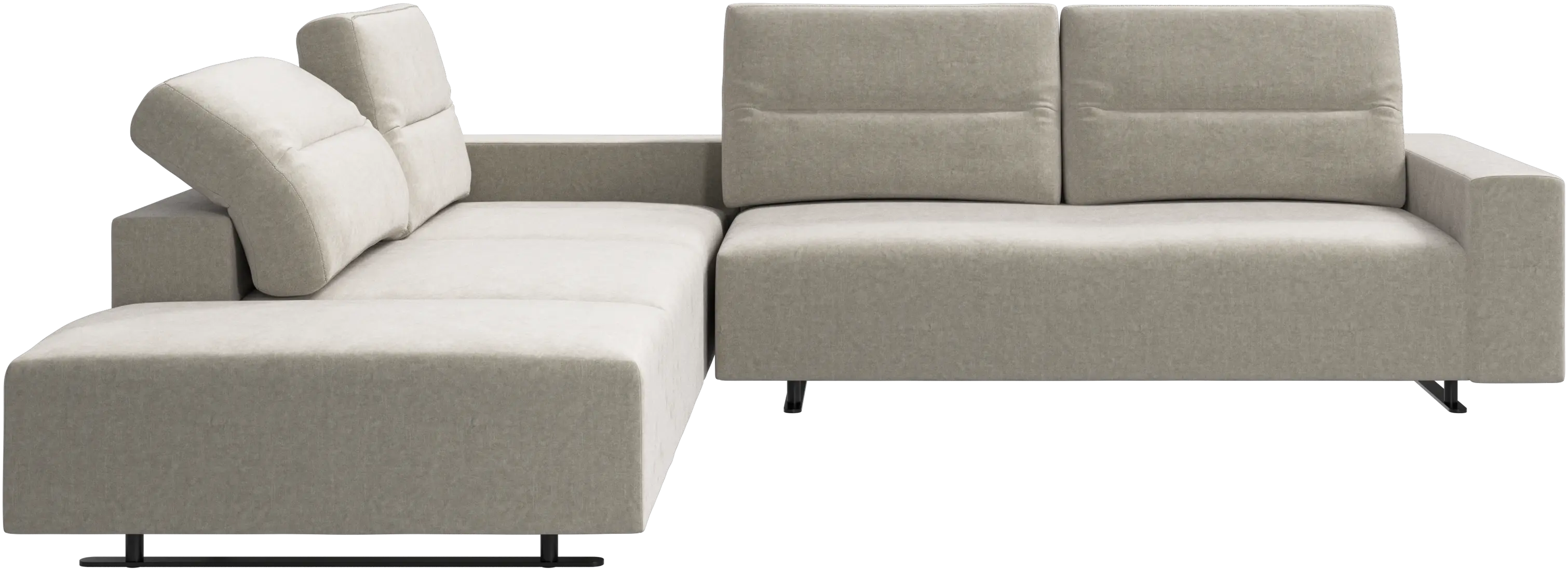 Hampton corner sofa with adjustable back and lounging unit