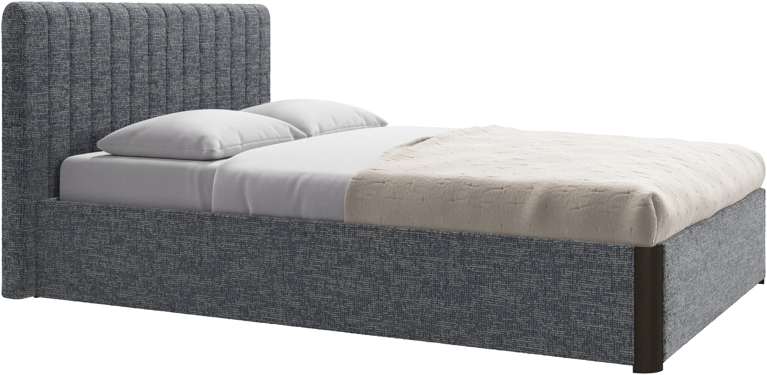 Element bed, bed-mounted headboard, with slats and storage solution, excl. mattress