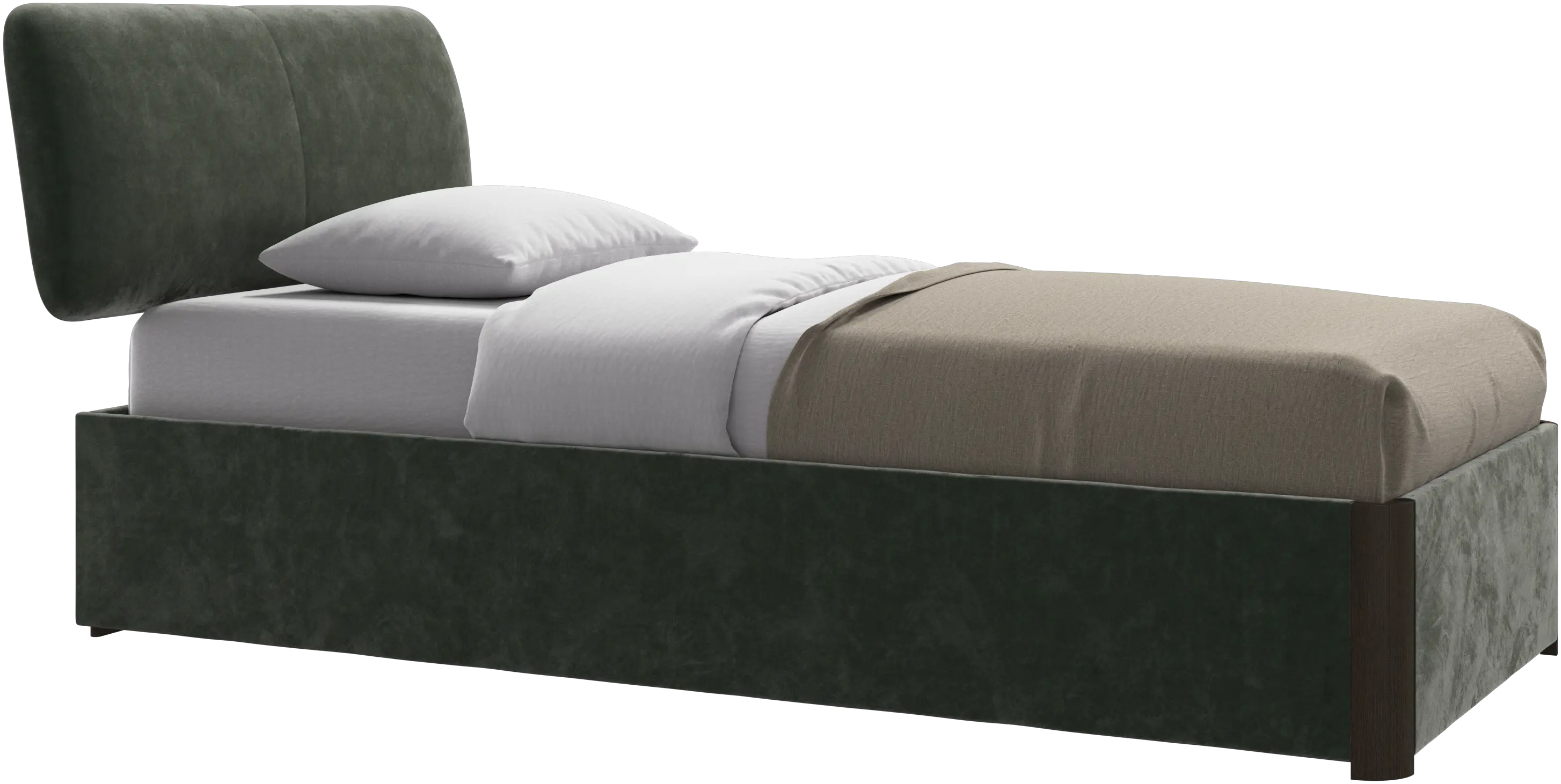 Element bed, bed-mounted headboard, with slats and storage solution, excl. mattress