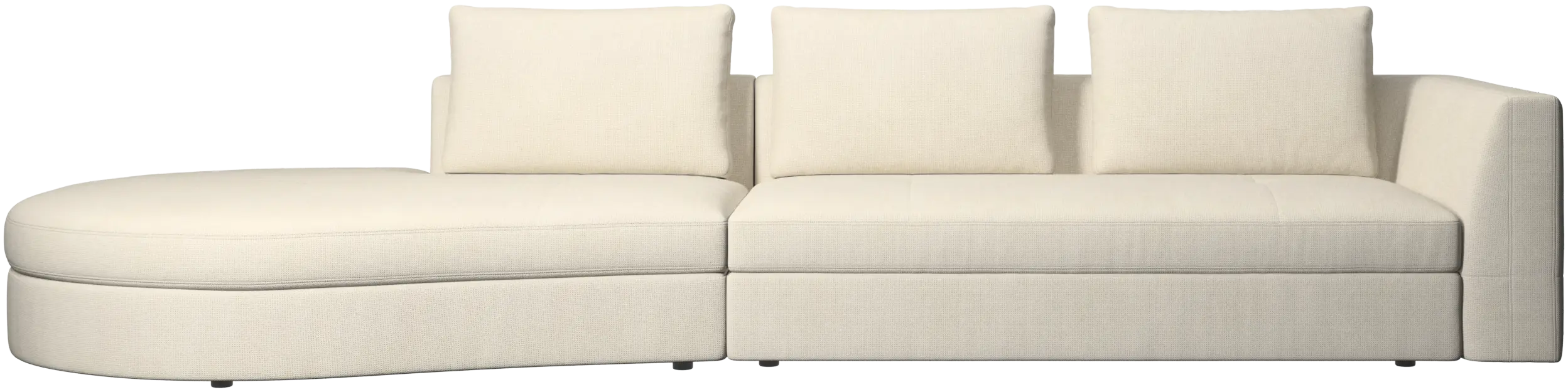 Bergamo sofa with round lounging unit, left